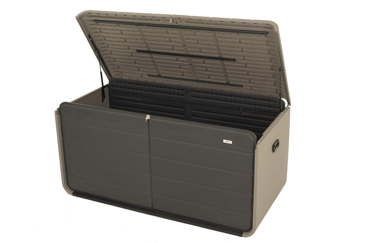 200 Gallon Gray Resin Deck Box with Wheels