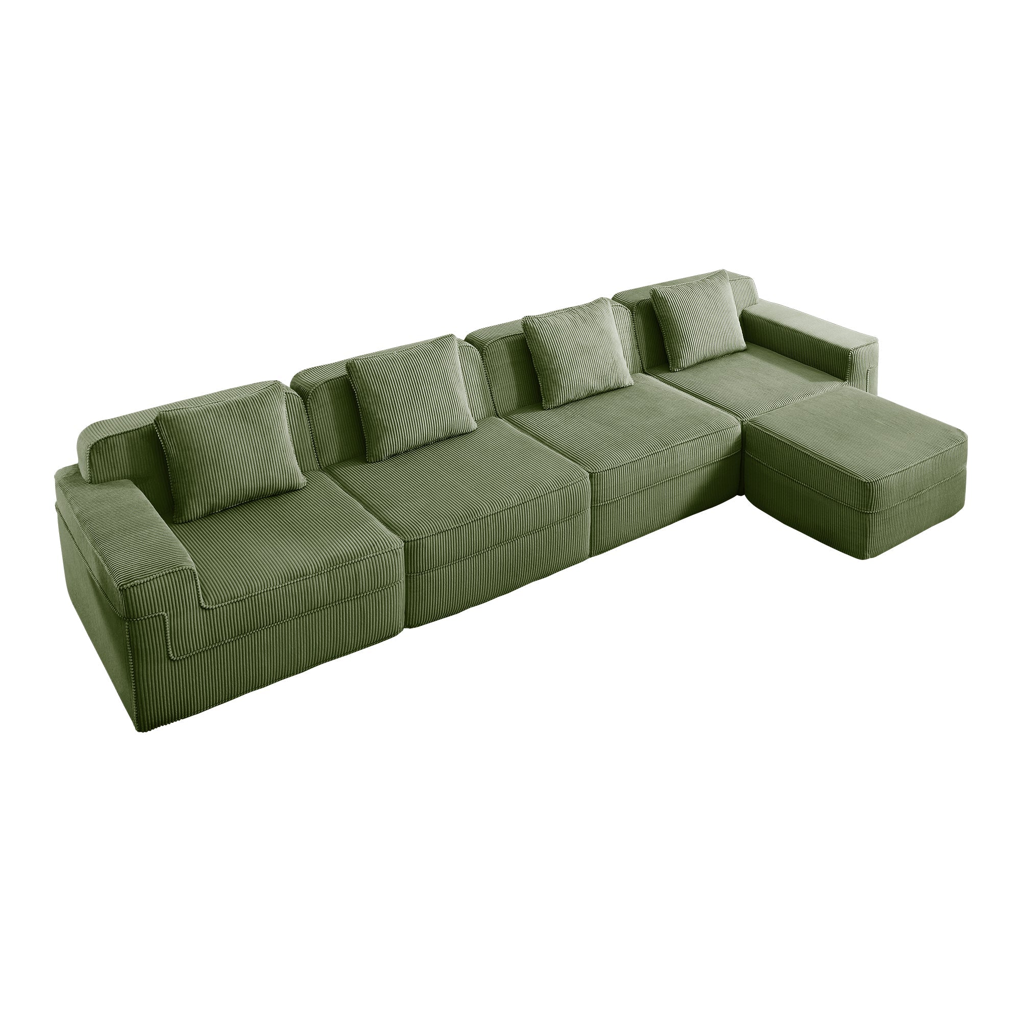 Hudson 4-Seat Boneless Couch in Olive #OttOnly_1 #Color_Olive
