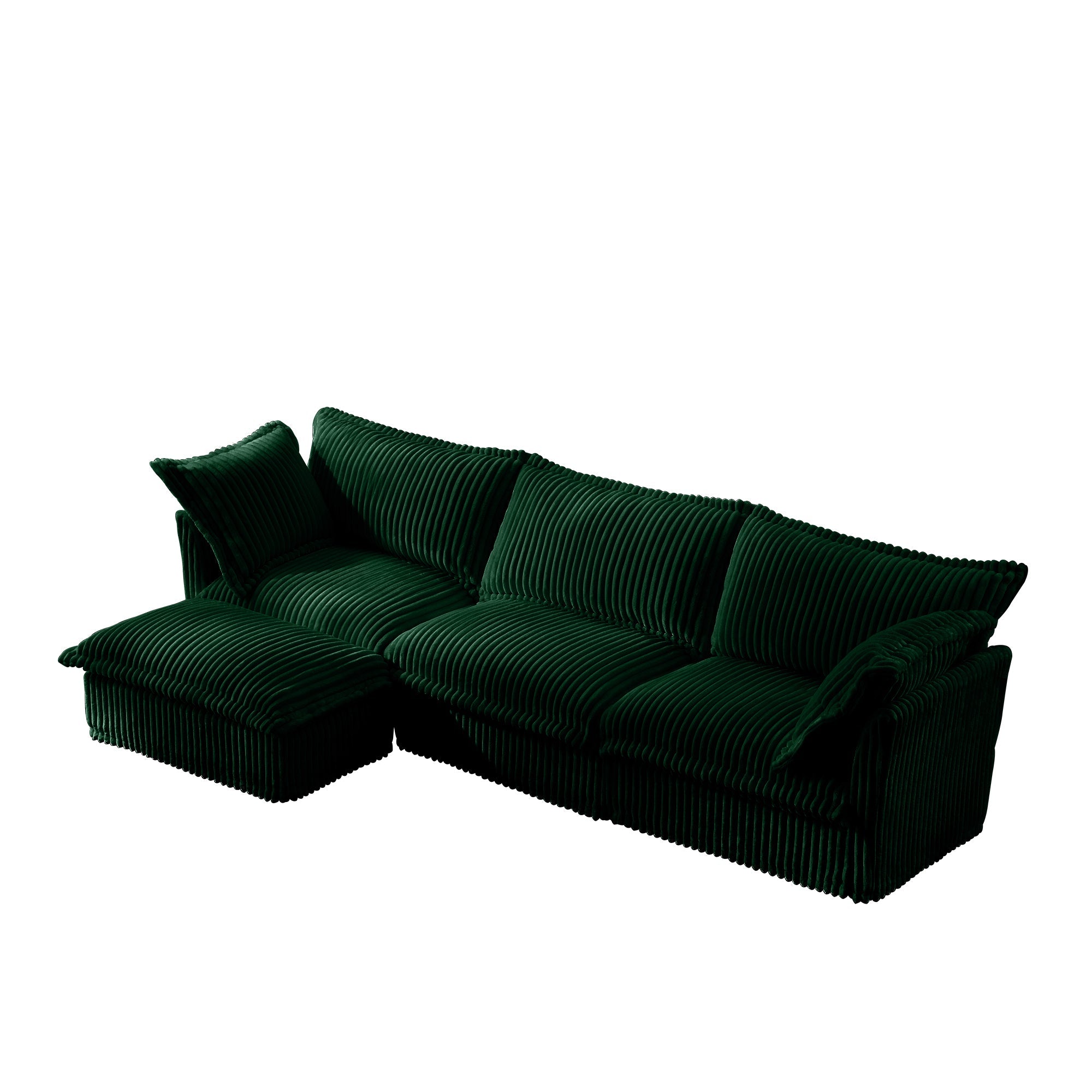 Fluffy 3-Seat Modular Sofa in Corduroy Emerald #OttOnly_1 #Fabric_Corduroy Emerald