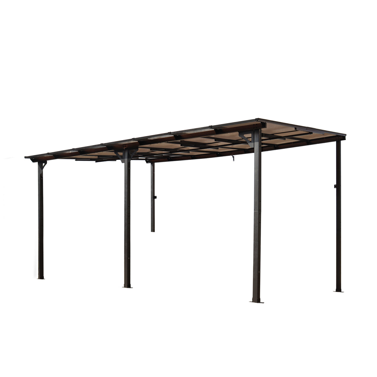 10x14 ft Gray Metal Pergola