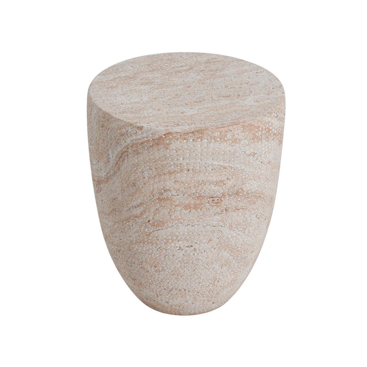 Beige Outdoor Side Table, 17.5 in Tall, 14.3 in Deep
