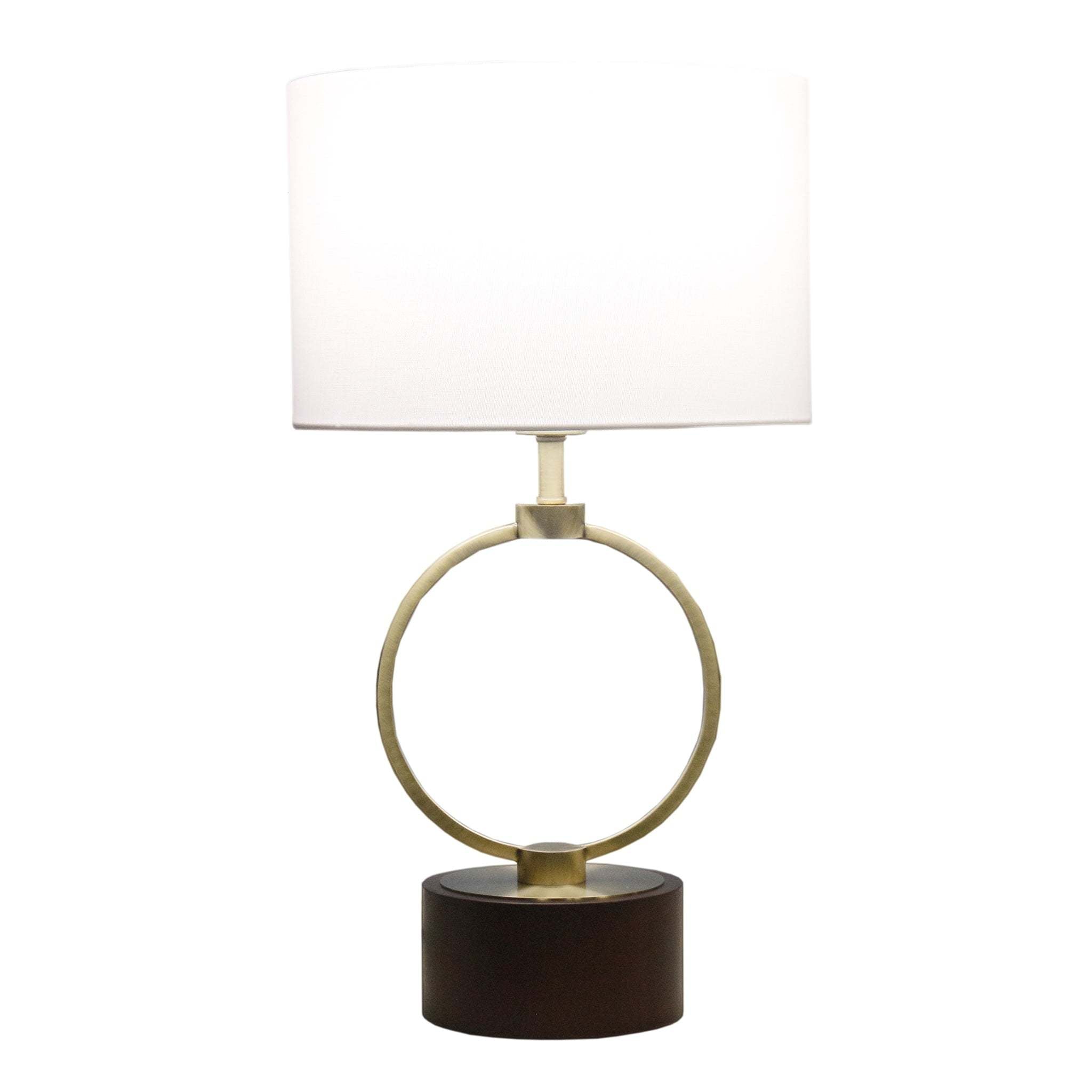 White Table Lamp, 21 in, Linen Shade