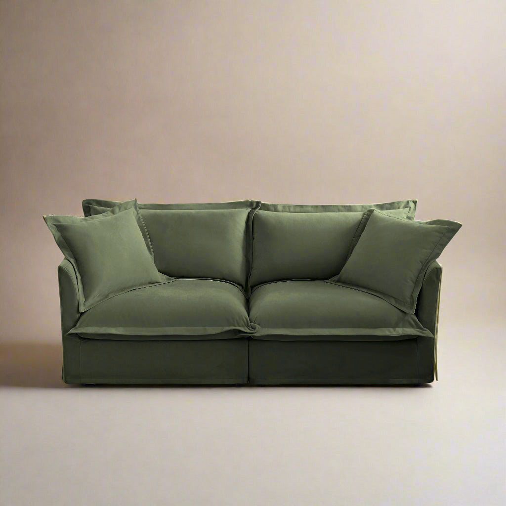 Fluffy 2-Seat Modular Sofa in Chenille Olive #OttOnly_0 #Fabric_Chenille Olive