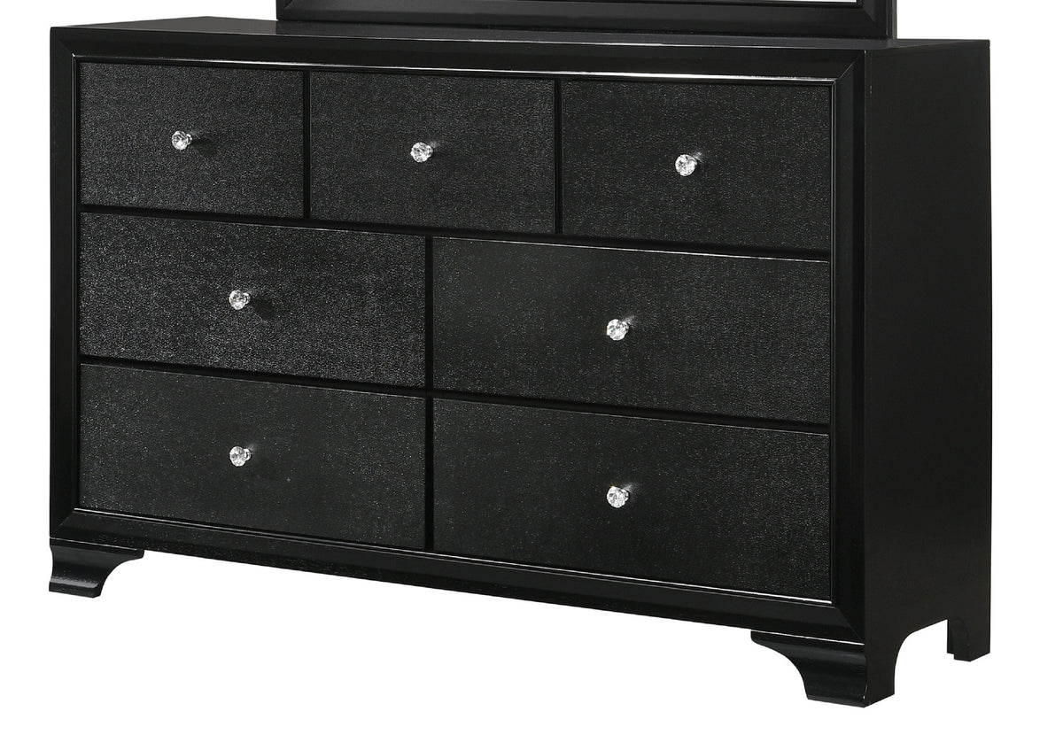 Solid Wood Dresser in Black, Modern Bedroom Storage