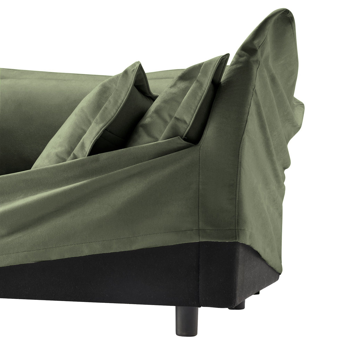 Fluffy 3-Seat Modular Sofa in Chenille Olive #Fabric_Chenille Olive