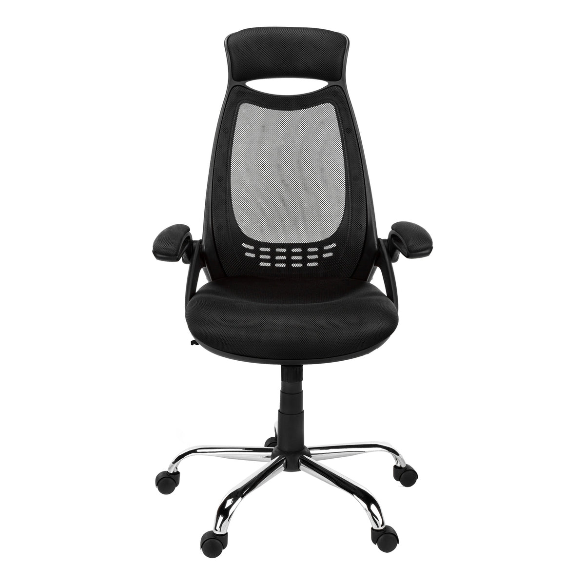 Black Mesh Office Chair with Chrome Base, Swivel