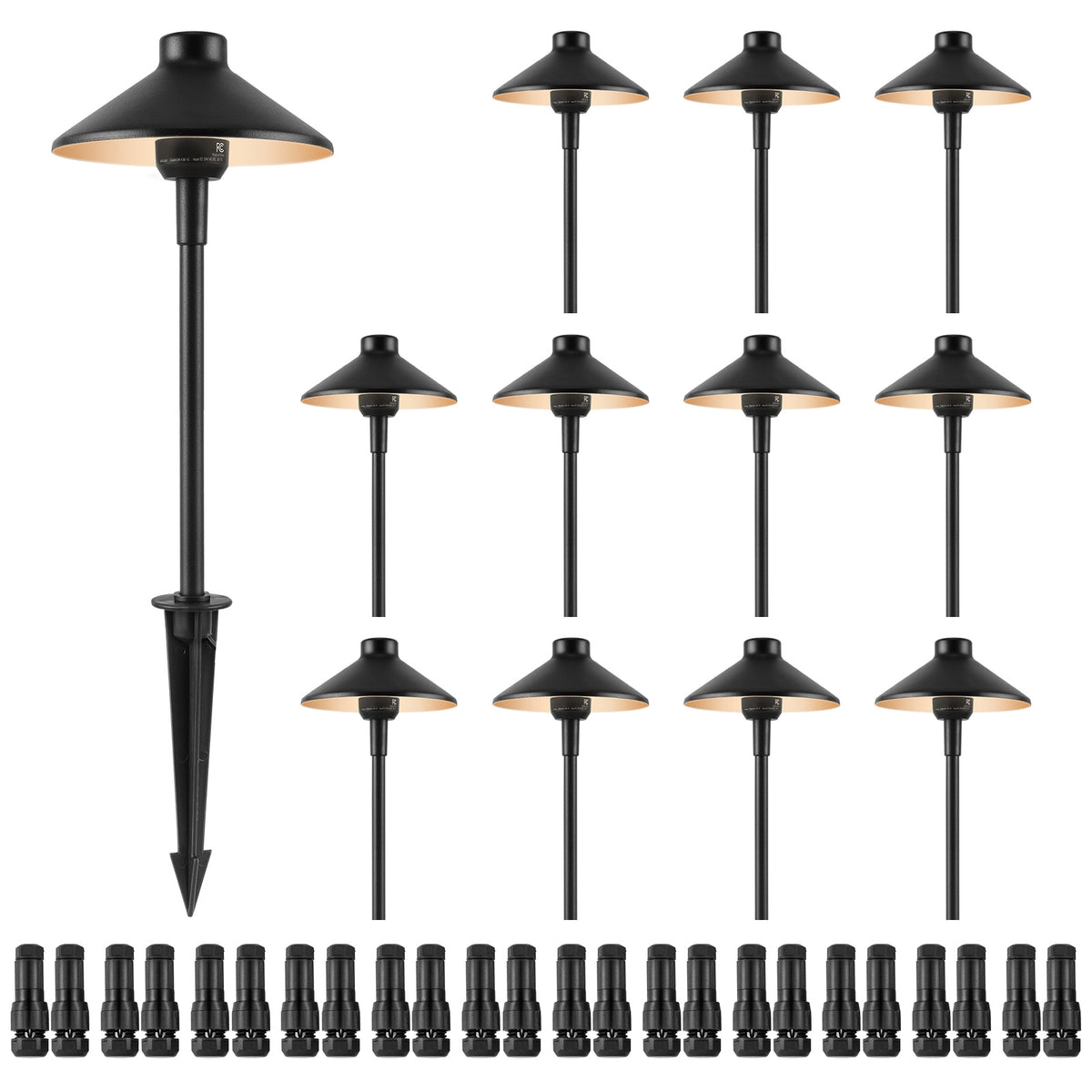 Pathway Light, Low-Voltage Aluminum, IP66 Waterproof, Black