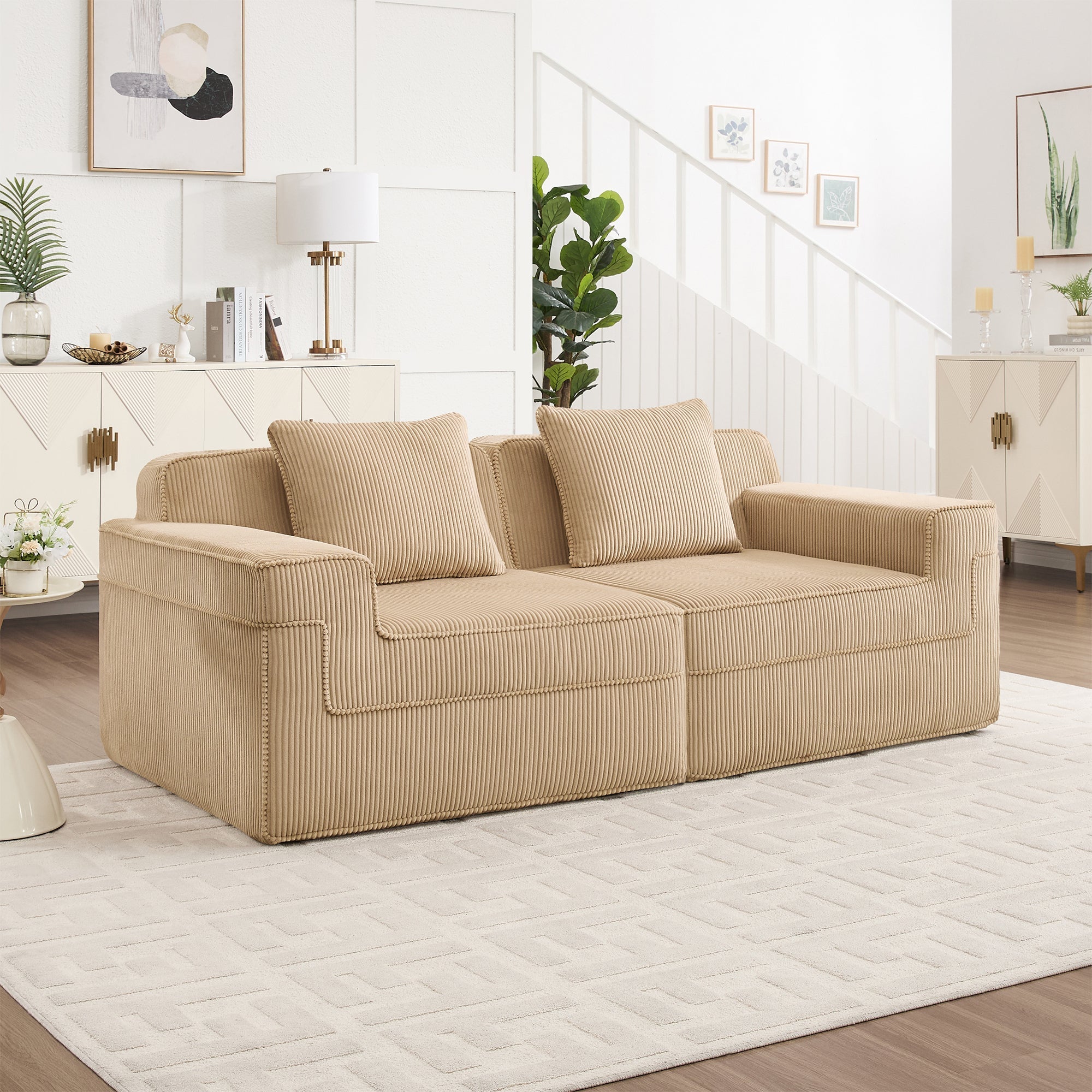 Hudson 2-Seat Boneless Couch in Camel #OttOnly_0 #Color_Camel