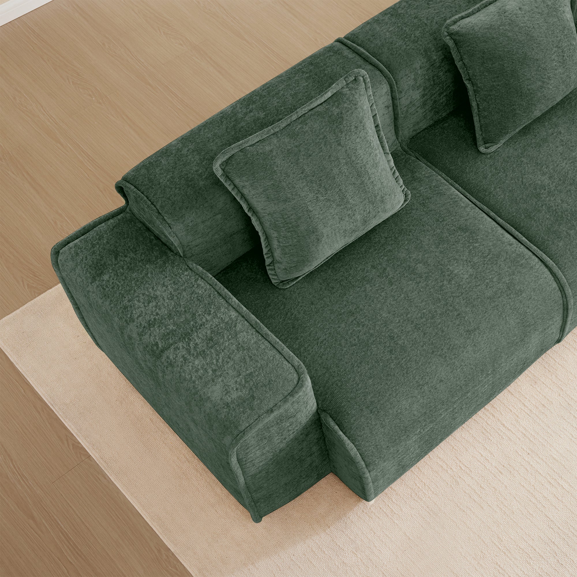 Seneca 2-Seat Boneless Couch in Olive #Color_Olive
