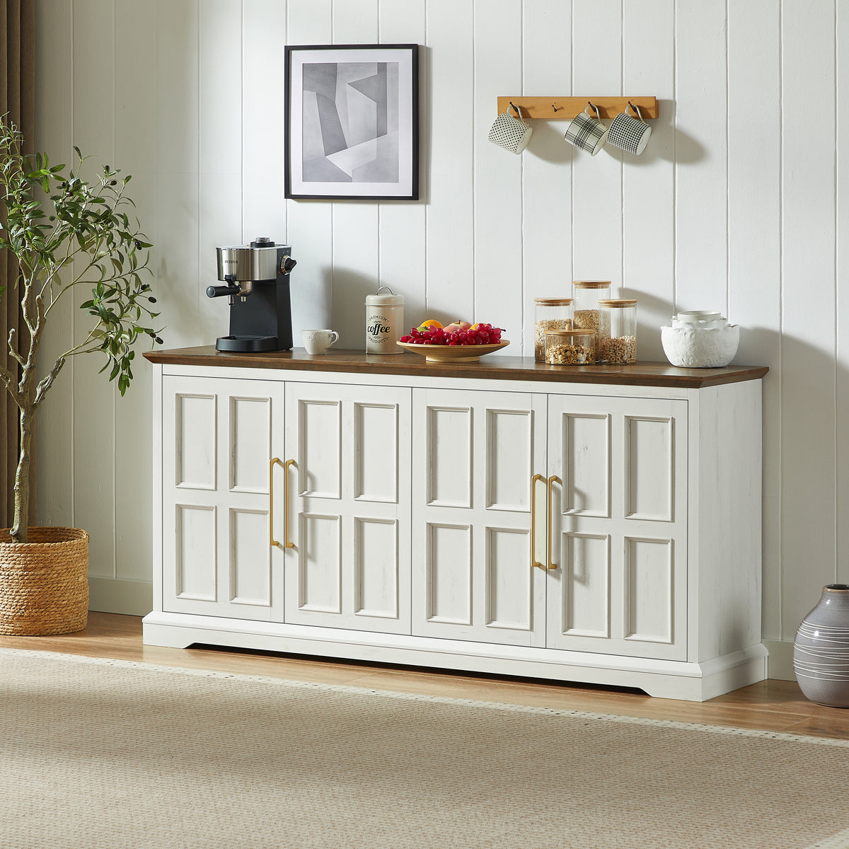 White Sideboard, 67 in Wide