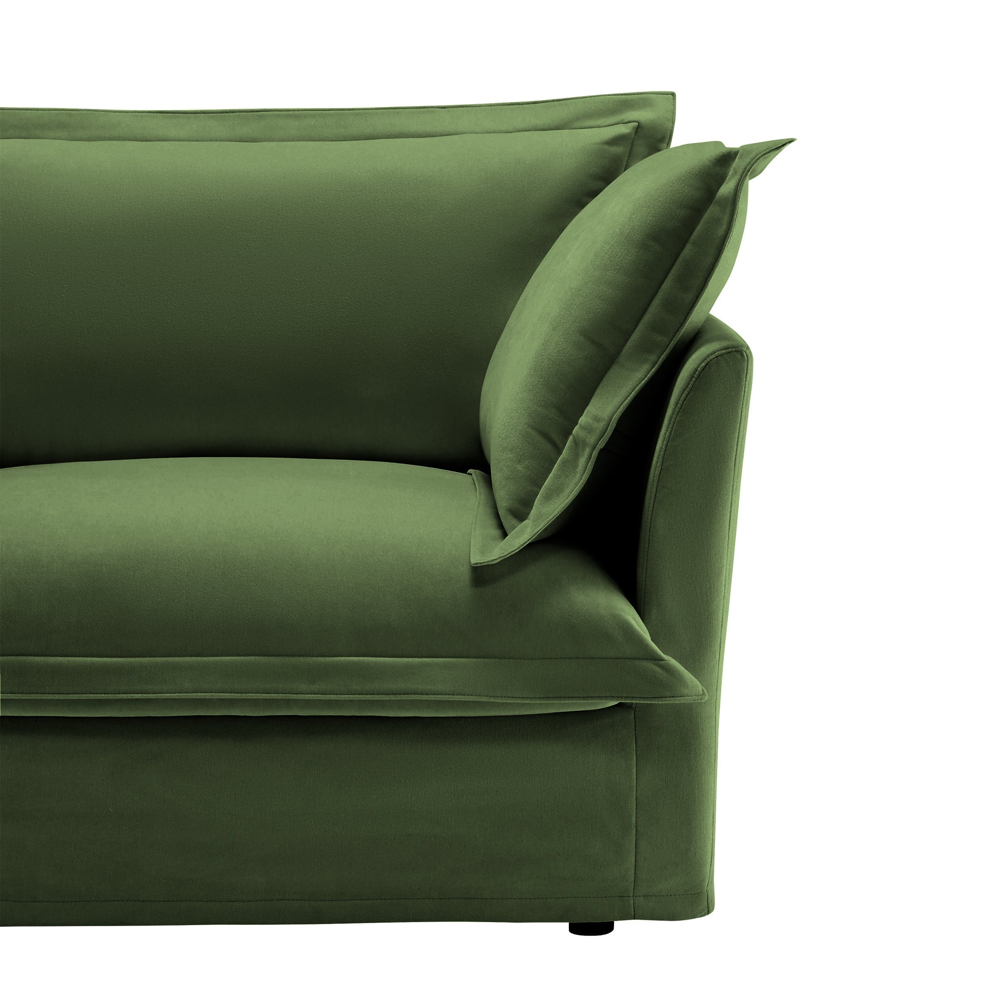 Fluffy Lounge Chair in Chenille Olive #Fabric_Chenille Olive