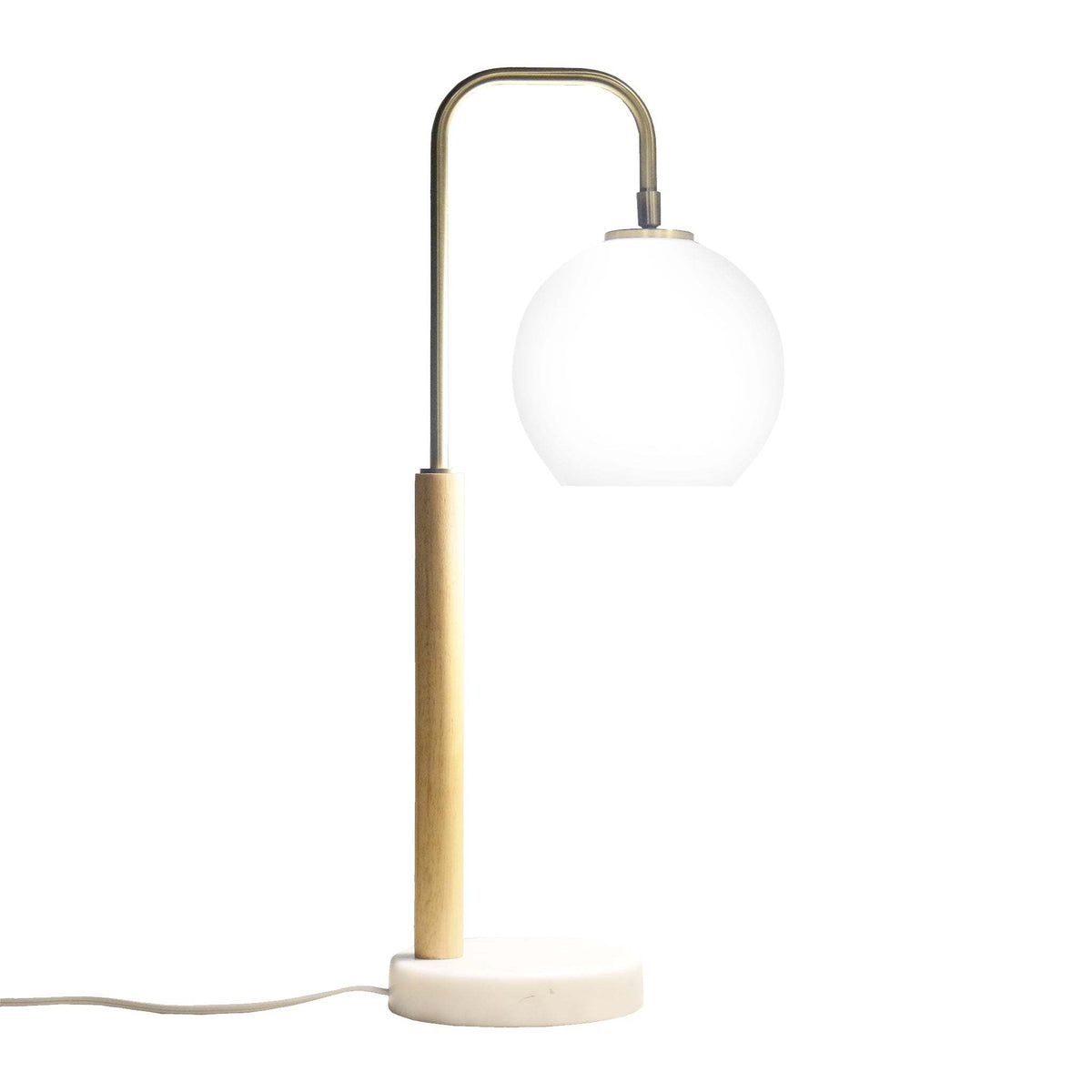 White Globe Table Lamp, 23 in
