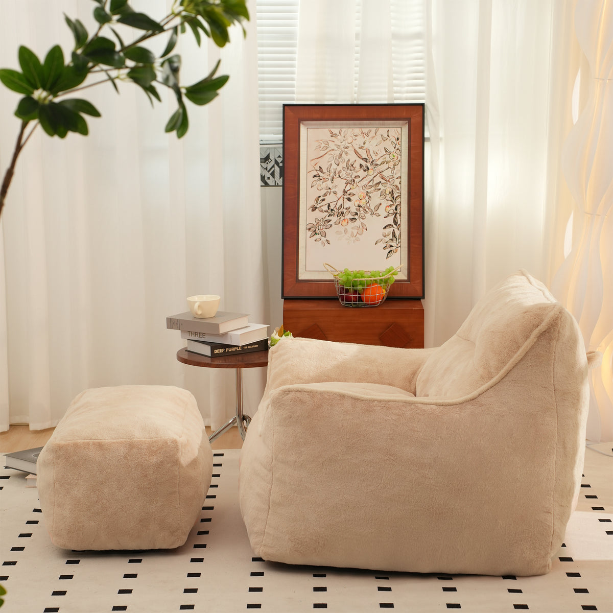 Khaki Teddy Bean Bag Sofa