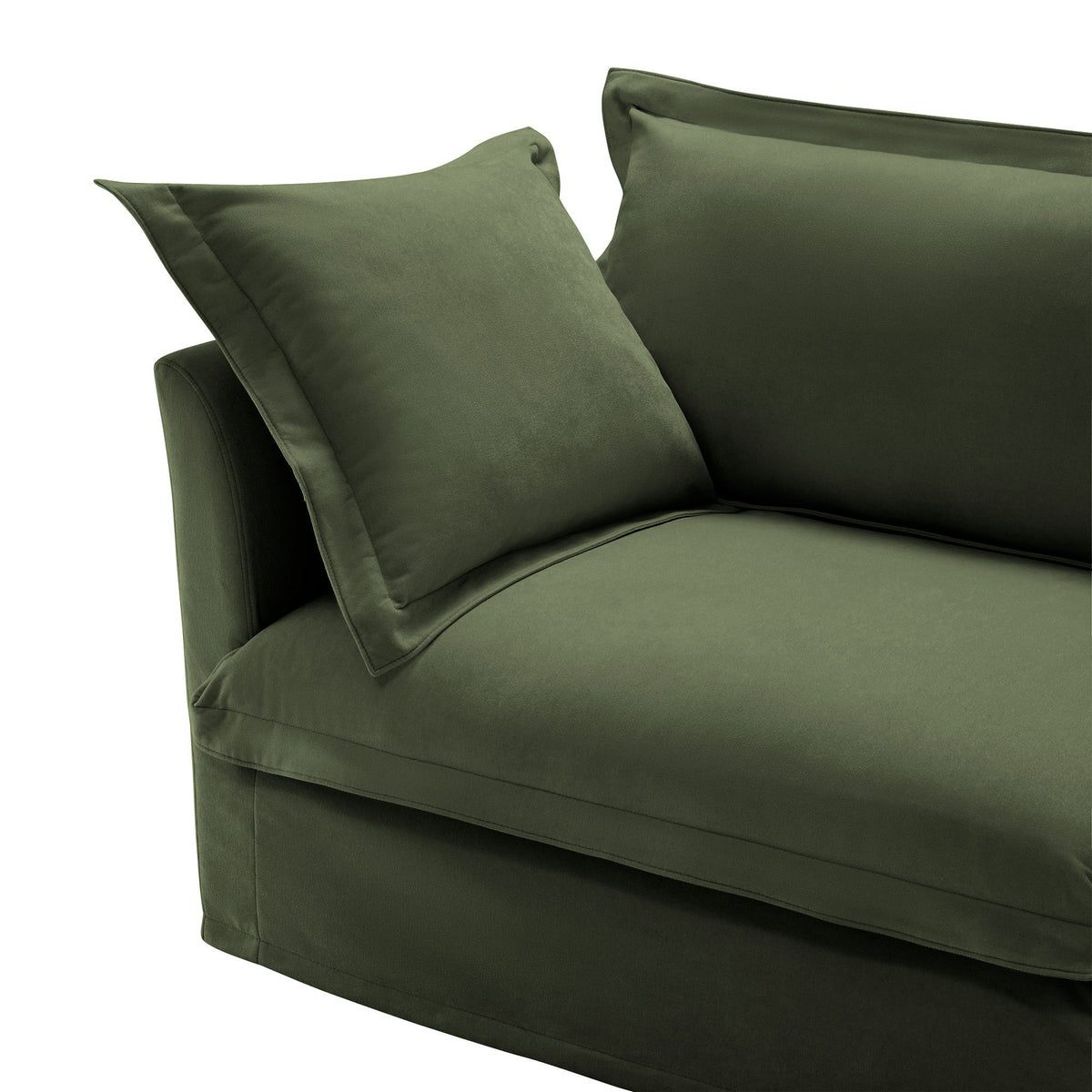 Fluffy 3-Seat Modular Sofa in Chenille Olive #Fabric_Chenille Olive