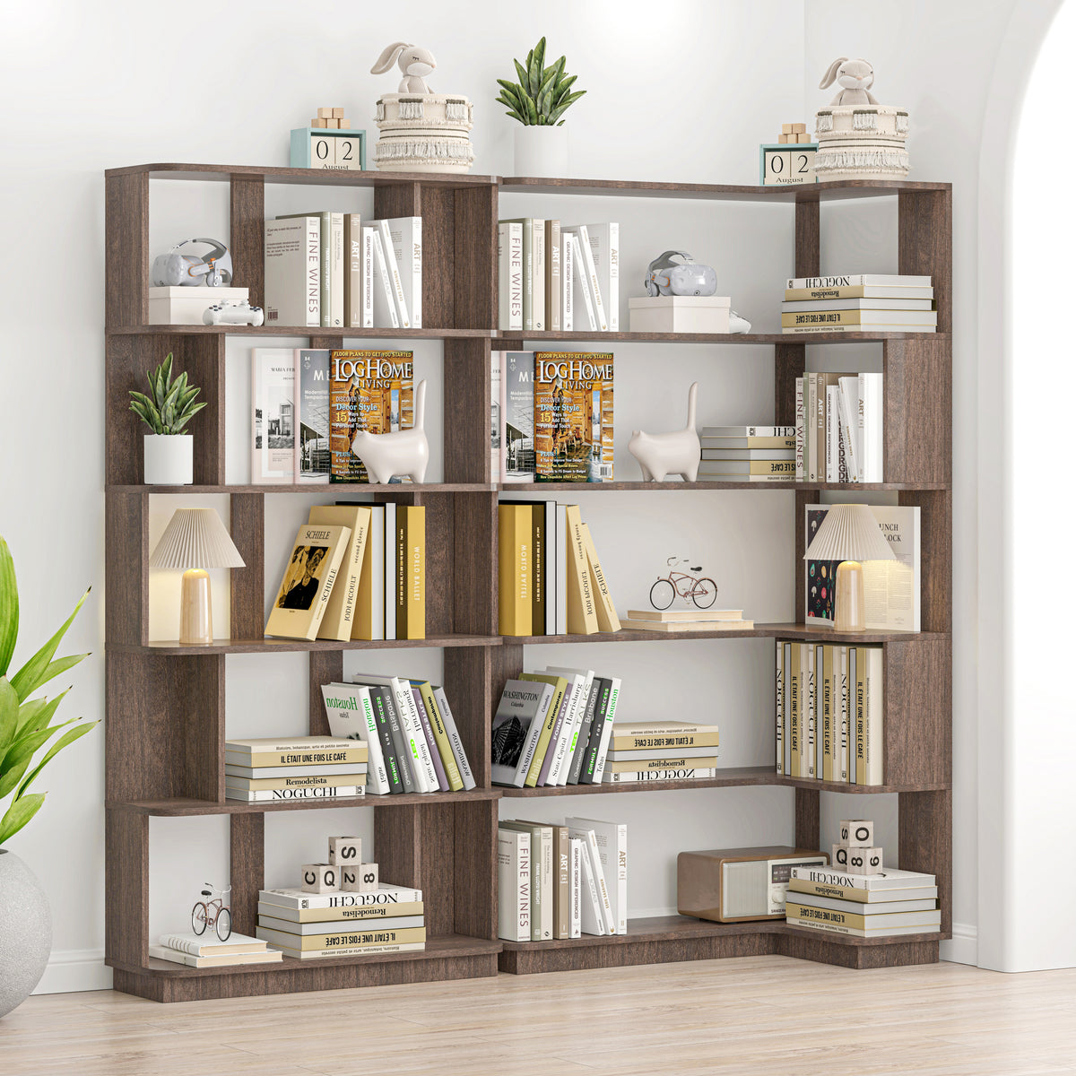 Bookcase, 66.9 in, Dark Brown