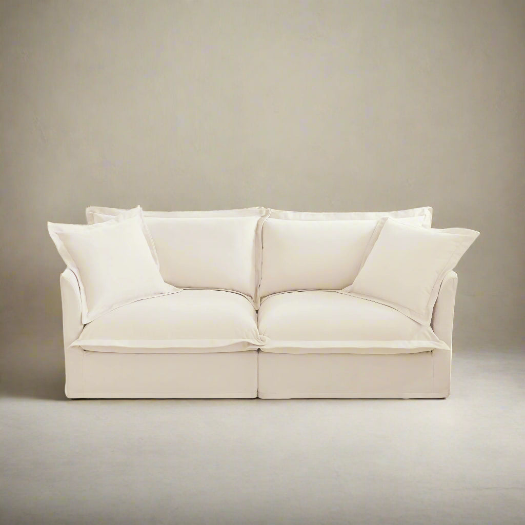 Fluffy 2-Seat Modular Sofa in Chenille Cream #OttOnly_0 #Fabric_Chenille Cream