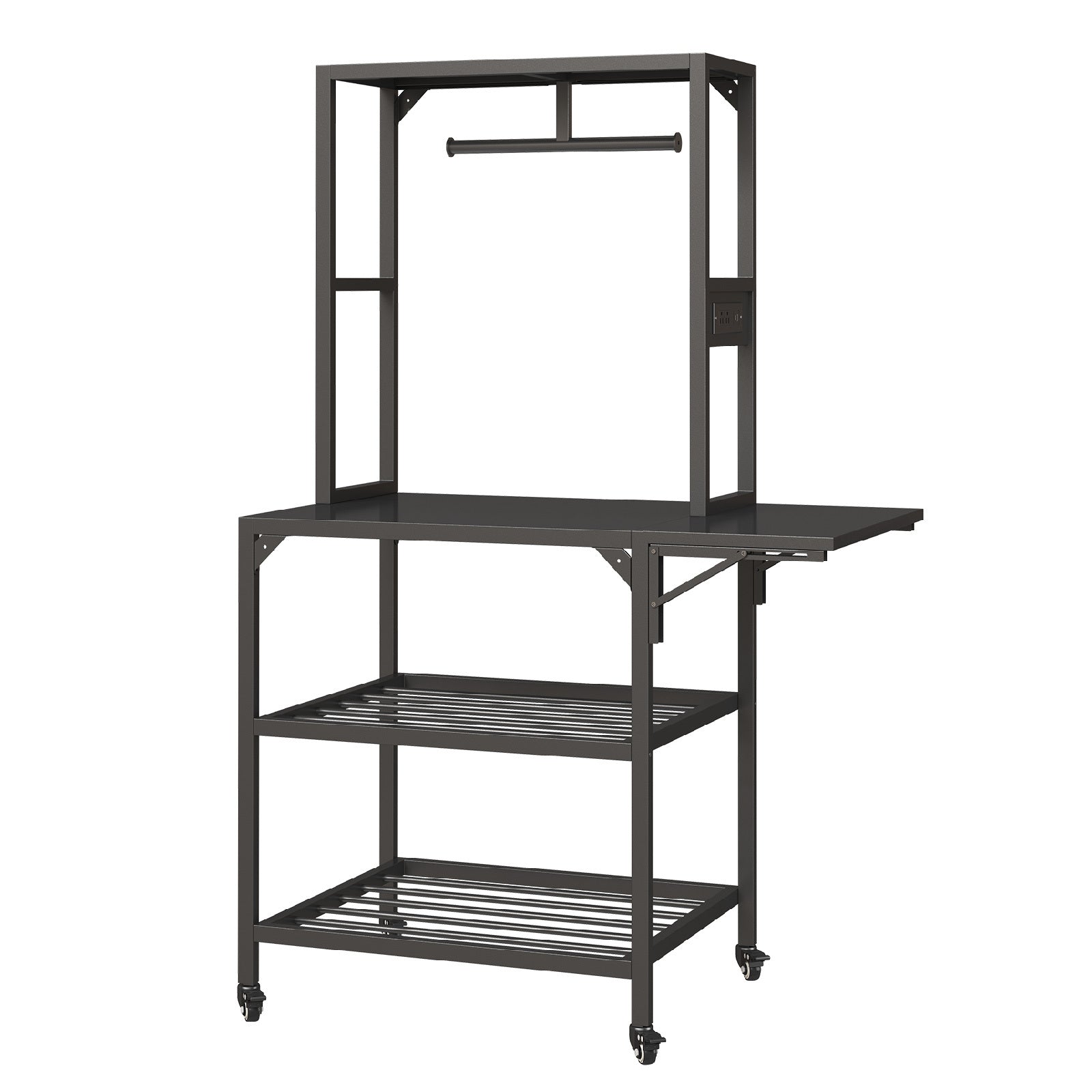 Metal Printer Stand, 65.4 in Tall, Black