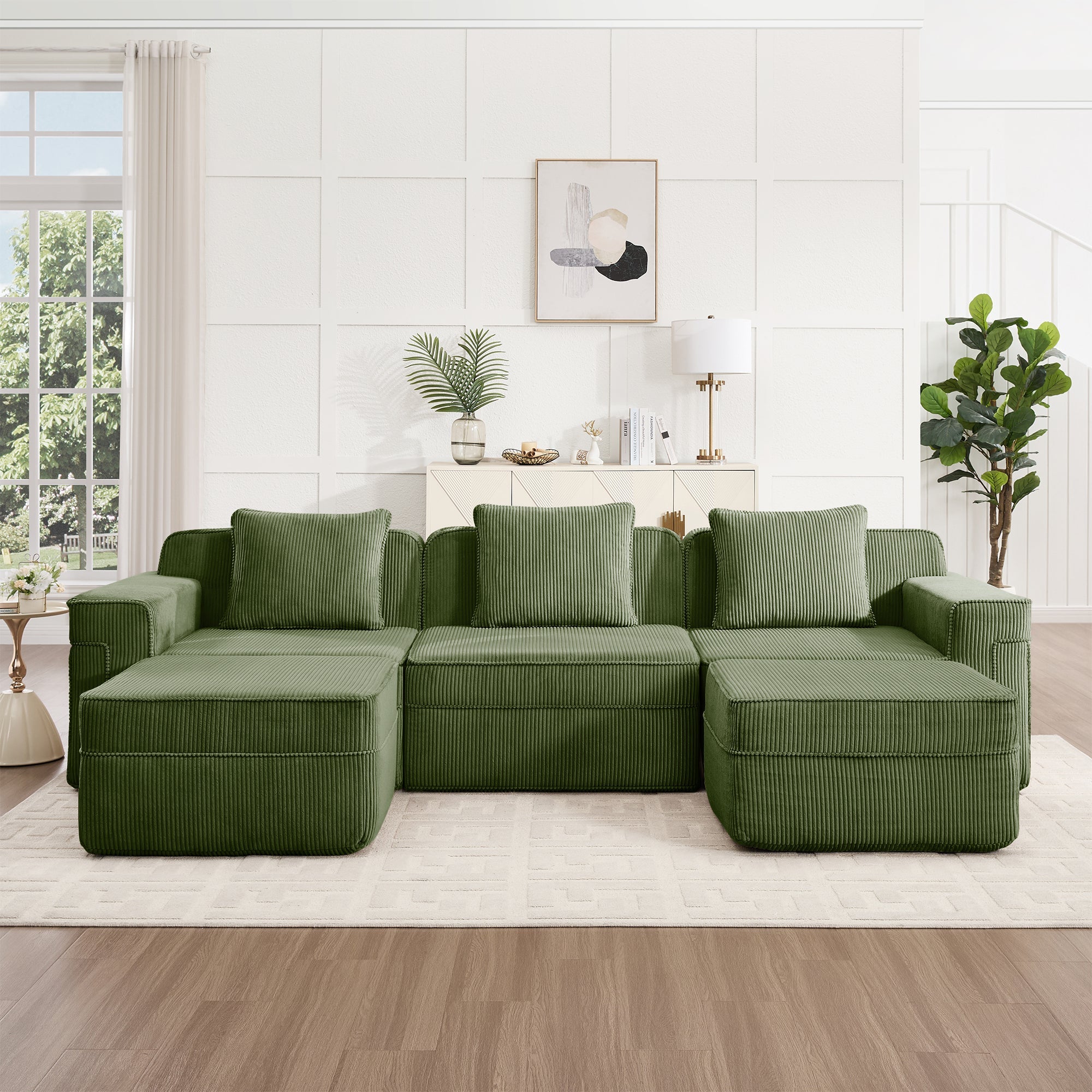 Hudson 3-Seat Boneless Couch in Olive #OttOnly_2 #Color_Olive