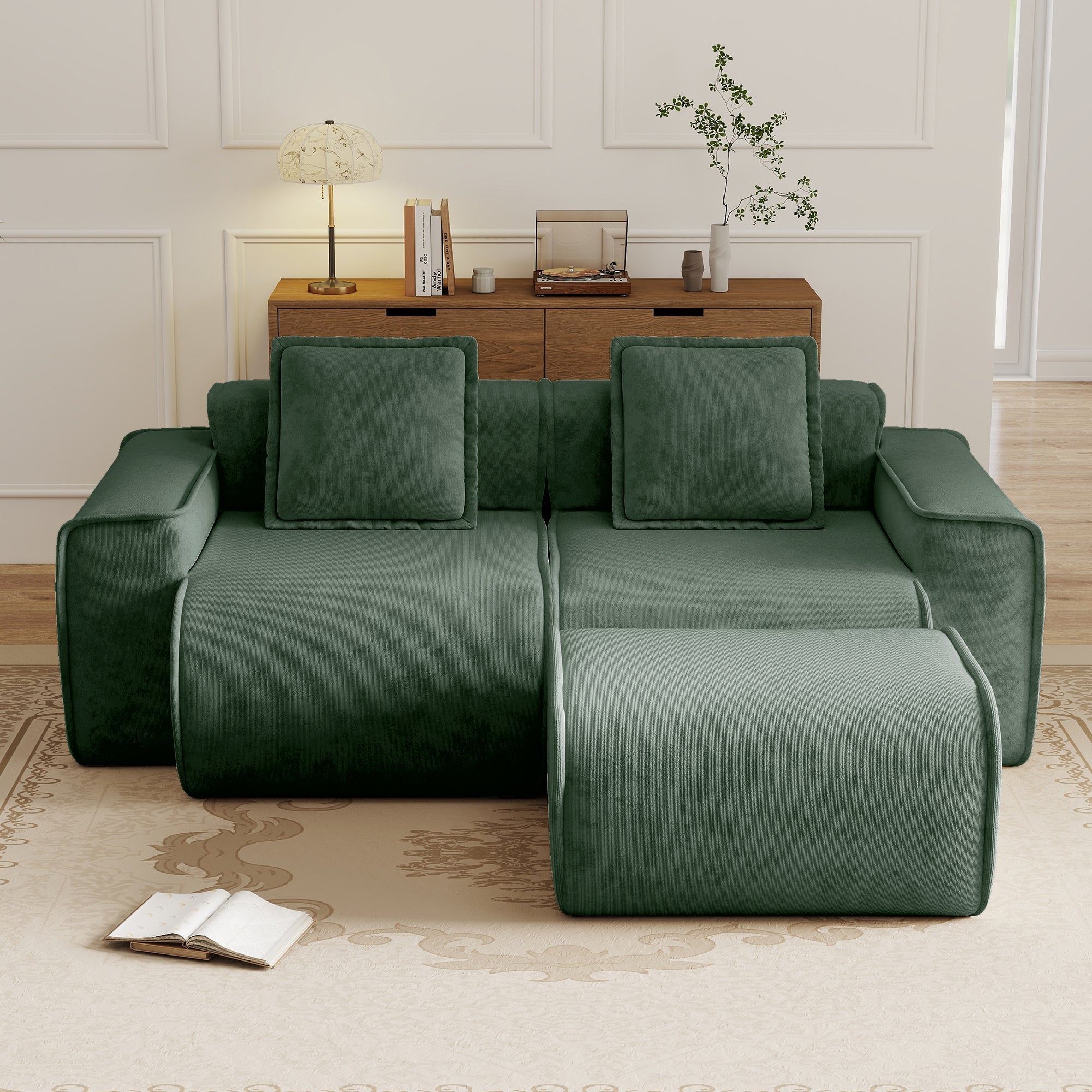 Seneca 2-Seat Boneless Couch in Olive #OttOnly_1 #Color_Olive