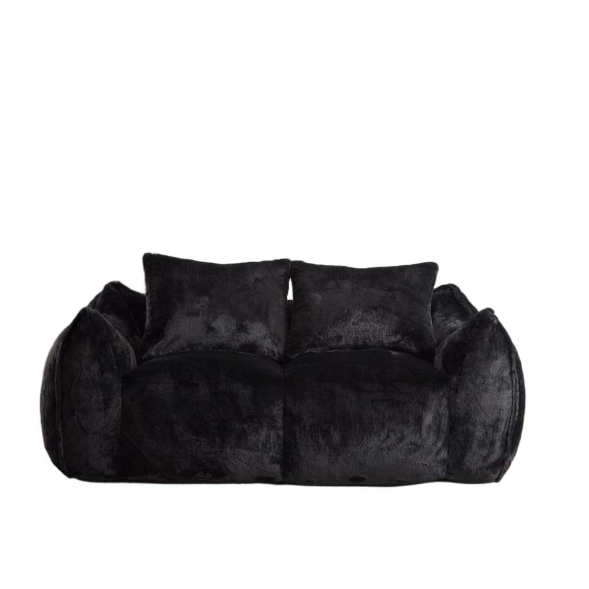 Black Plush Bean Bag Sofa