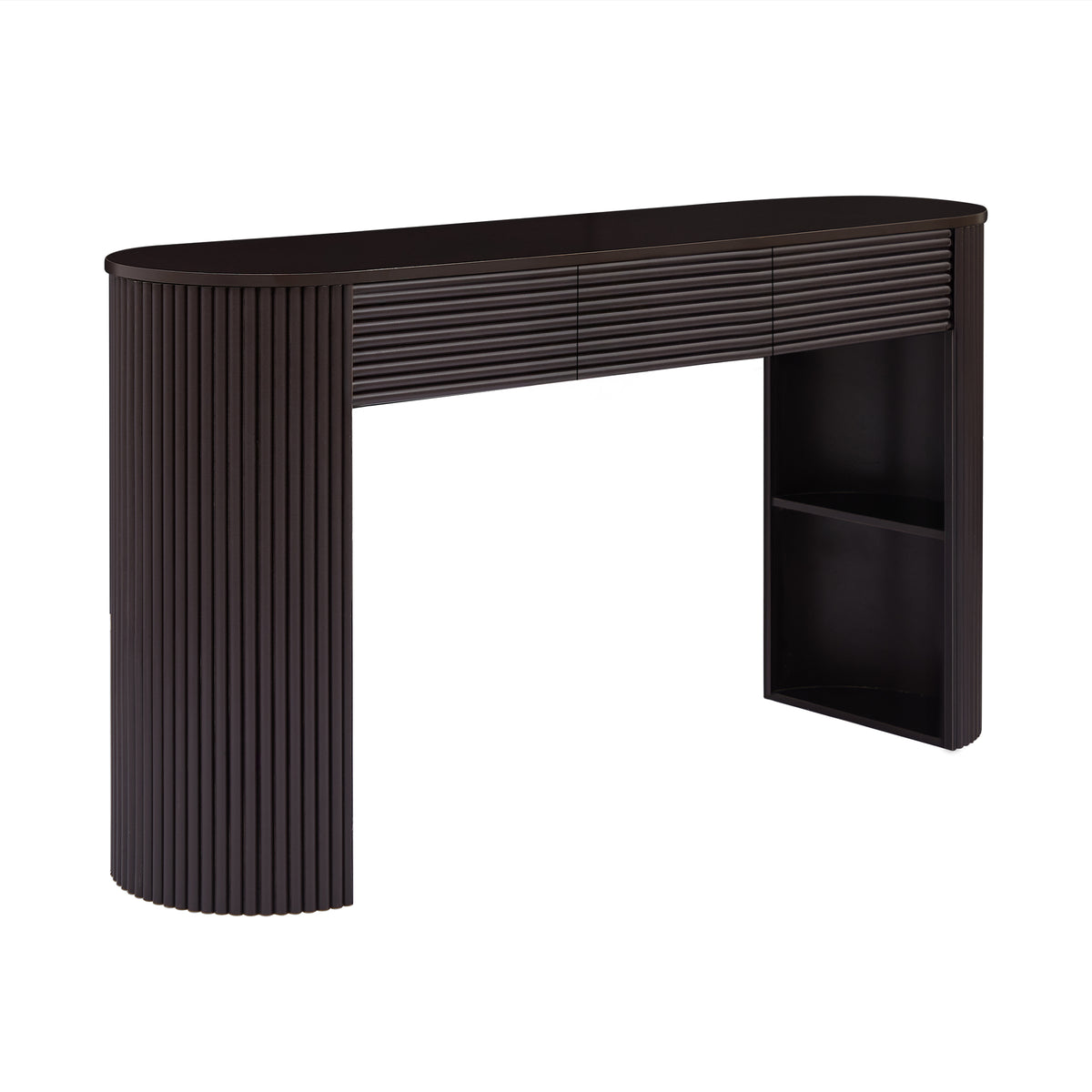 Espresso Entryway Console Table, 3 Drawers, 59.8 in Wide