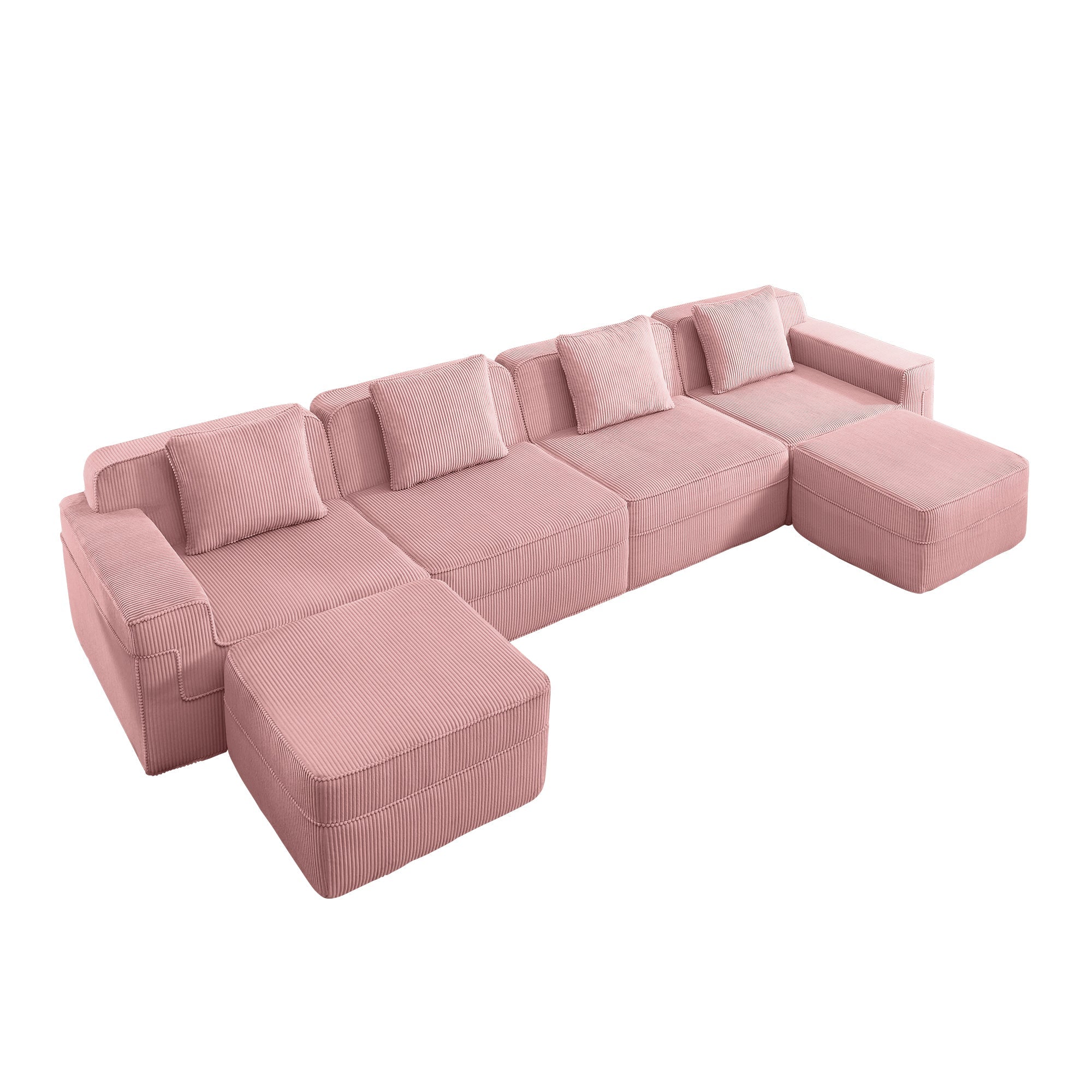 Hudson 4-Seat Boneless Couch in Pink #OttOnly_2 #Color_Pink