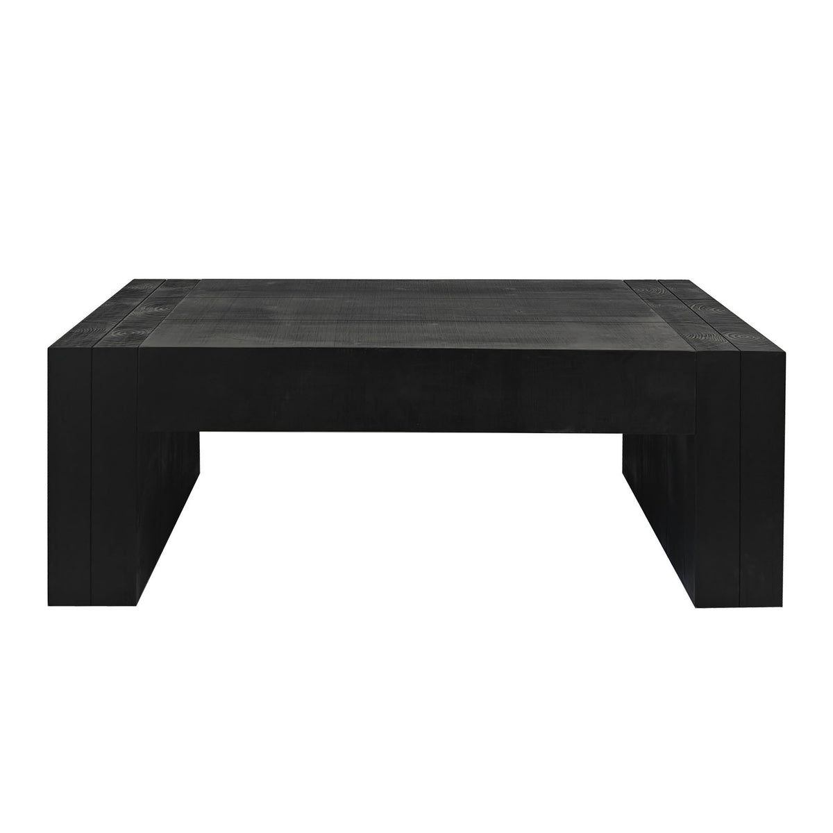 Black Rustic Waterfall Rectangular Coffee Table, 49 in
