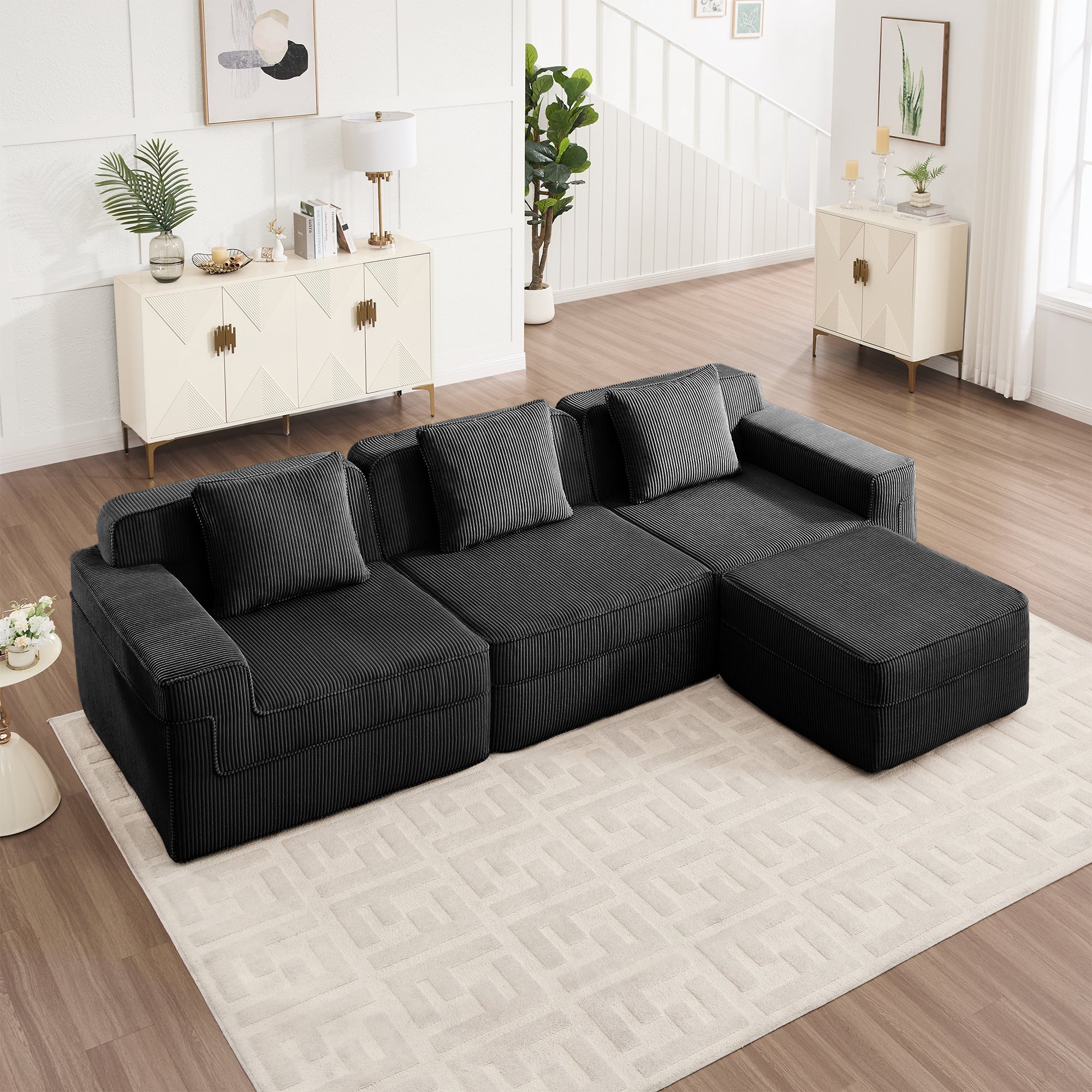 Hudson 3-Seat Boneless Couch in Black #OttOnly_1 #Color_Black