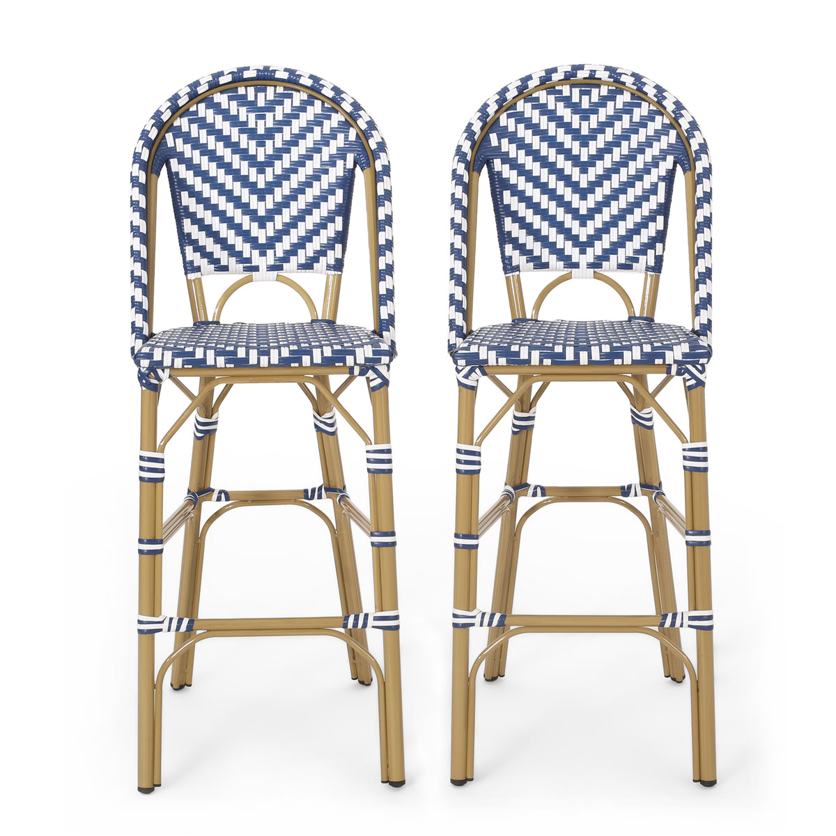 Aluminum Outdoor Bar Stool, Set of 2, 46 in Tall, 29.5 in Seat Height