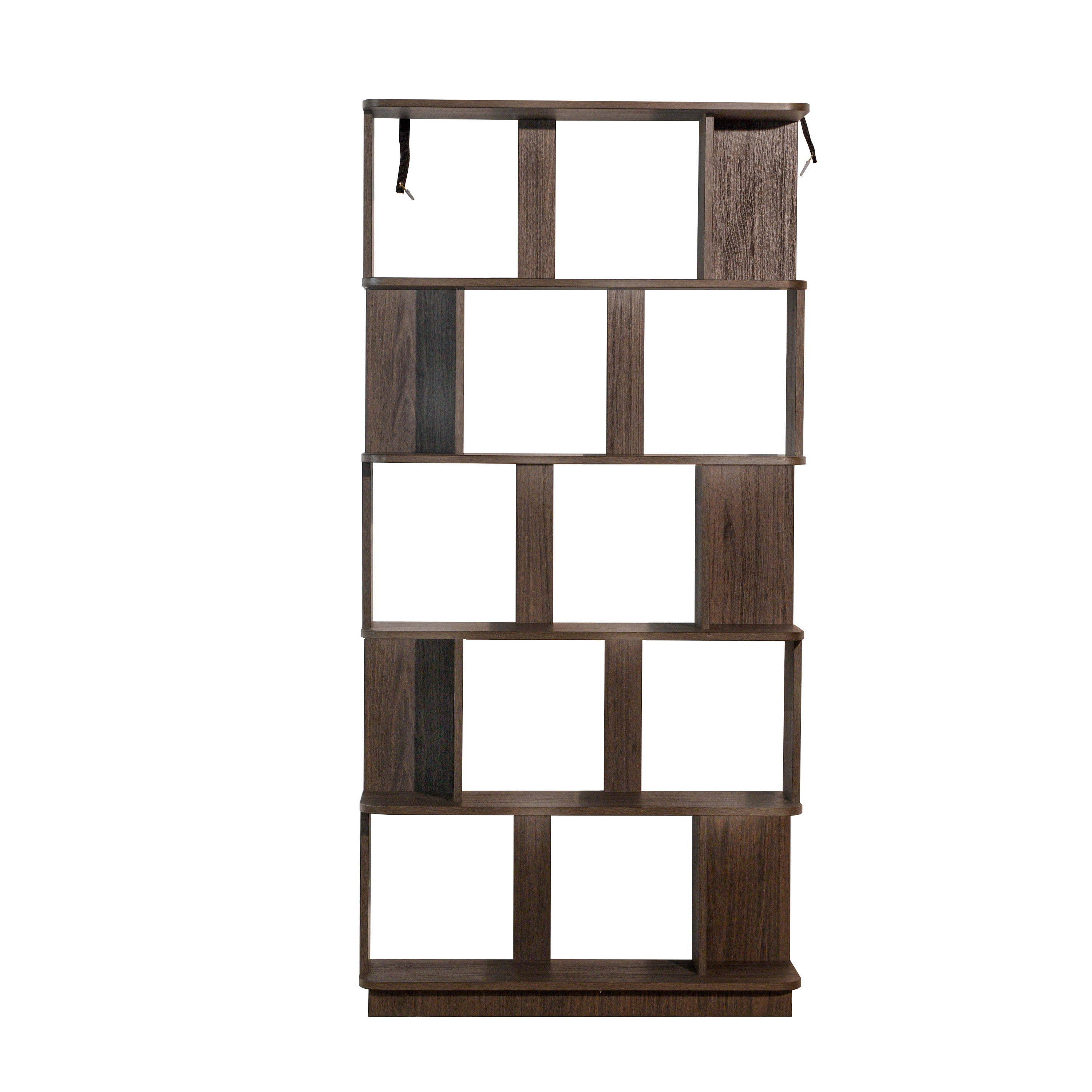 Modern Bookcase, 5 Shelves, 64.6 in Tall, Dark Brown