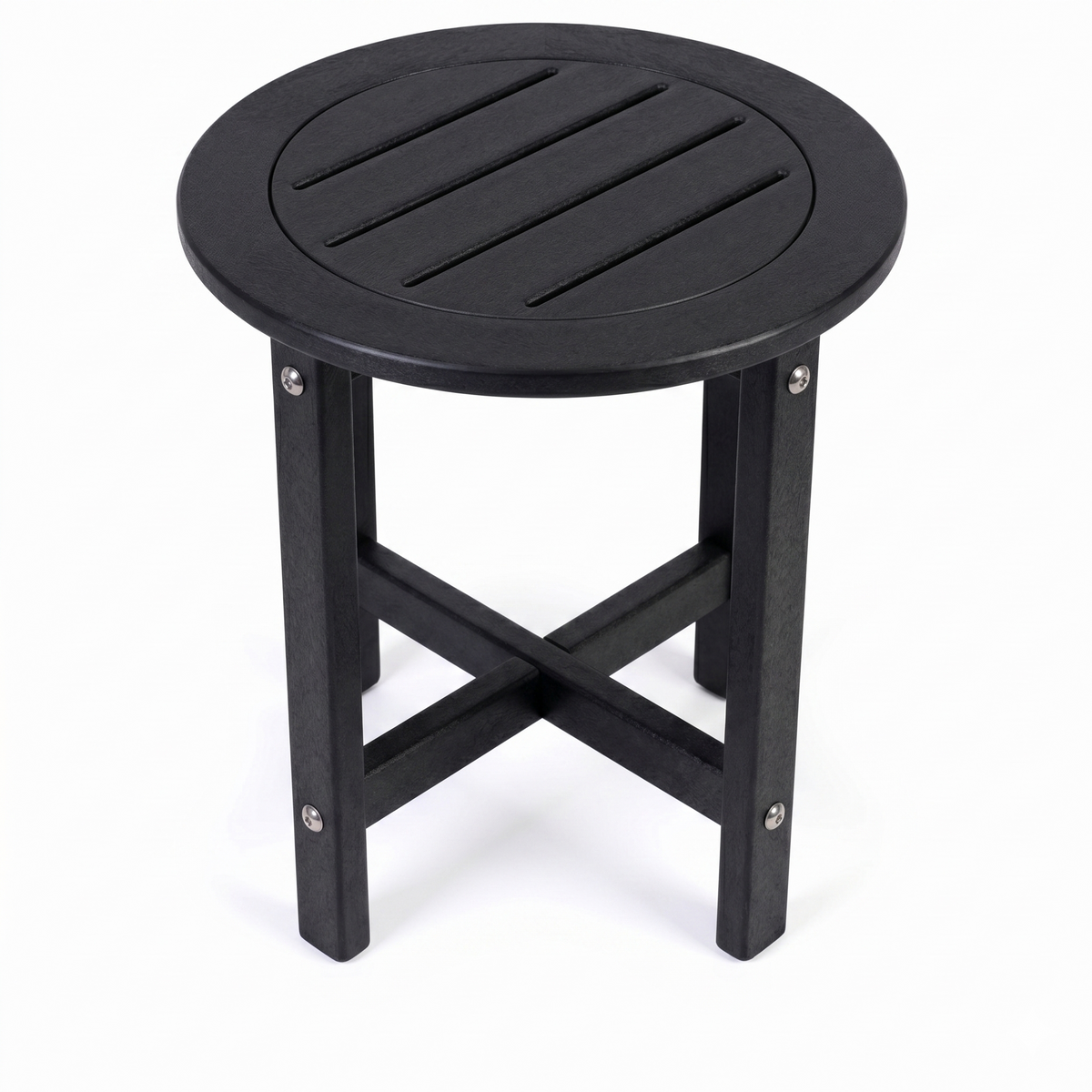 Black HDPE Round Outdoor Side Table