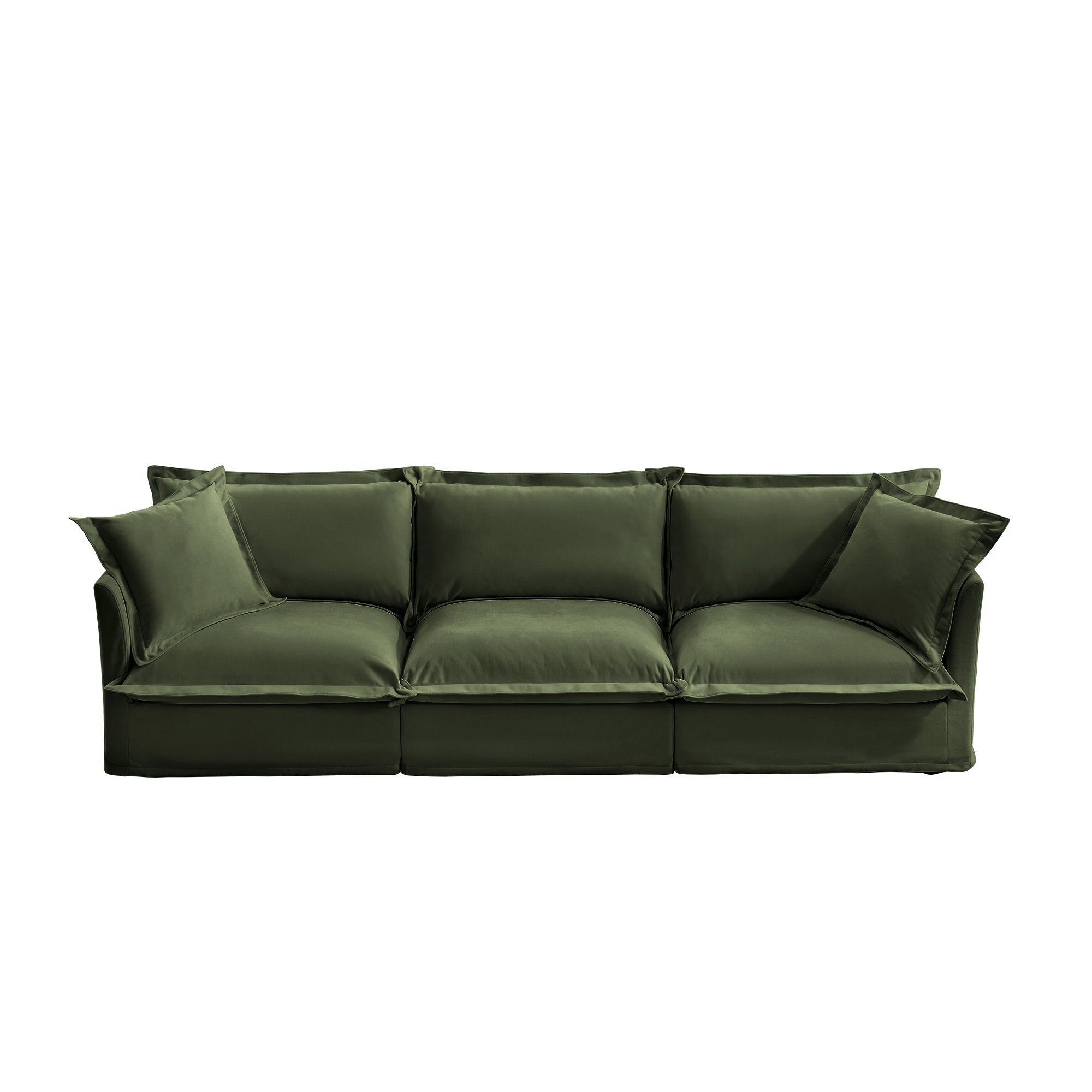 Fluffy 3-Seat Modular Sofa in Chenille Olive #OttOnly_0 #Fabric_Chenille Olive