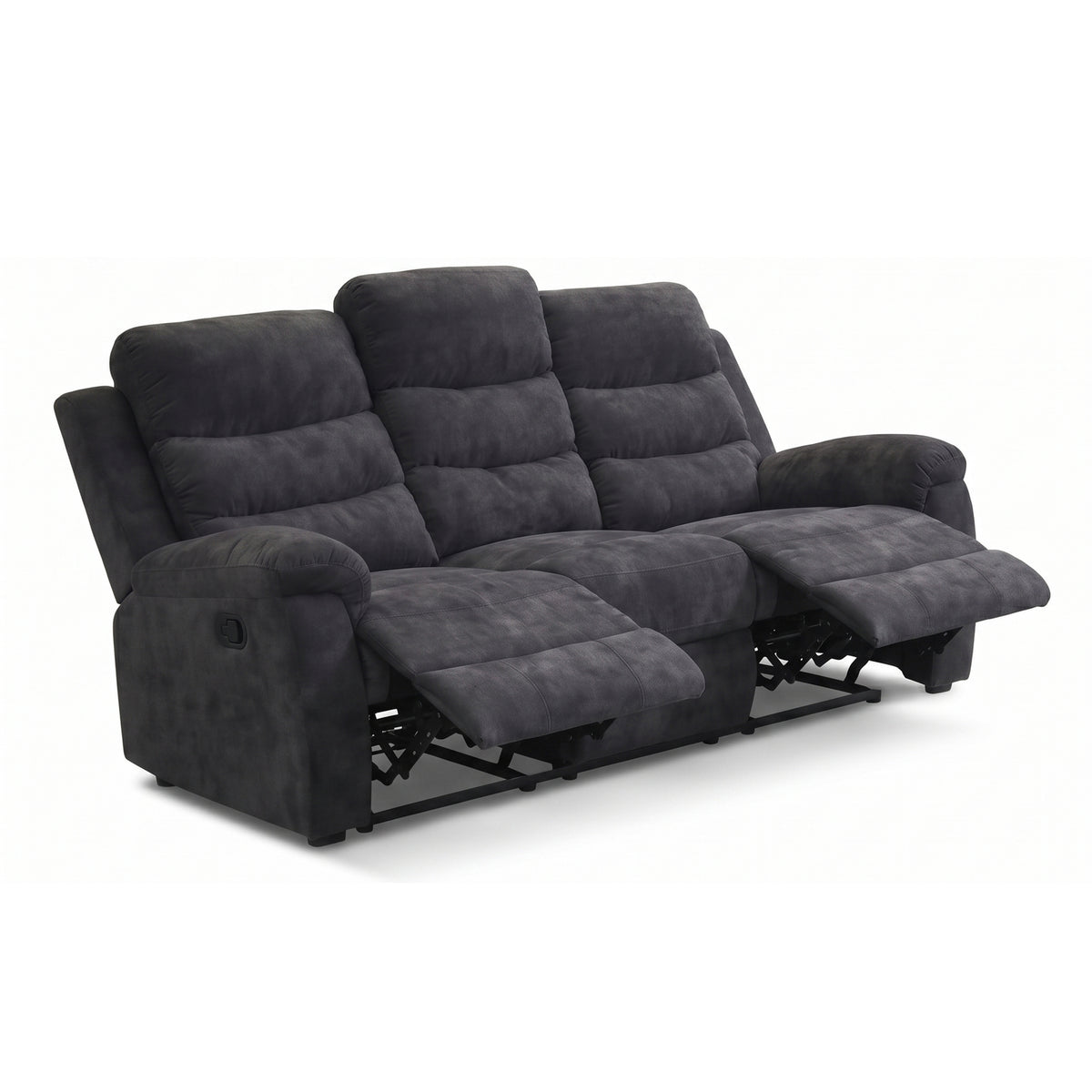 Dark Gray Reclining Sofa, 80 in Wide