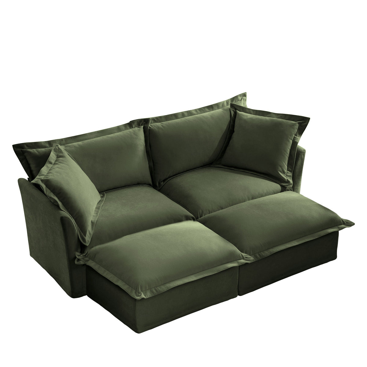 Fluffy 2-Seat Modular Sofa in Chenille Olive #OttOnly_2 #Fabric_Chenille Olive