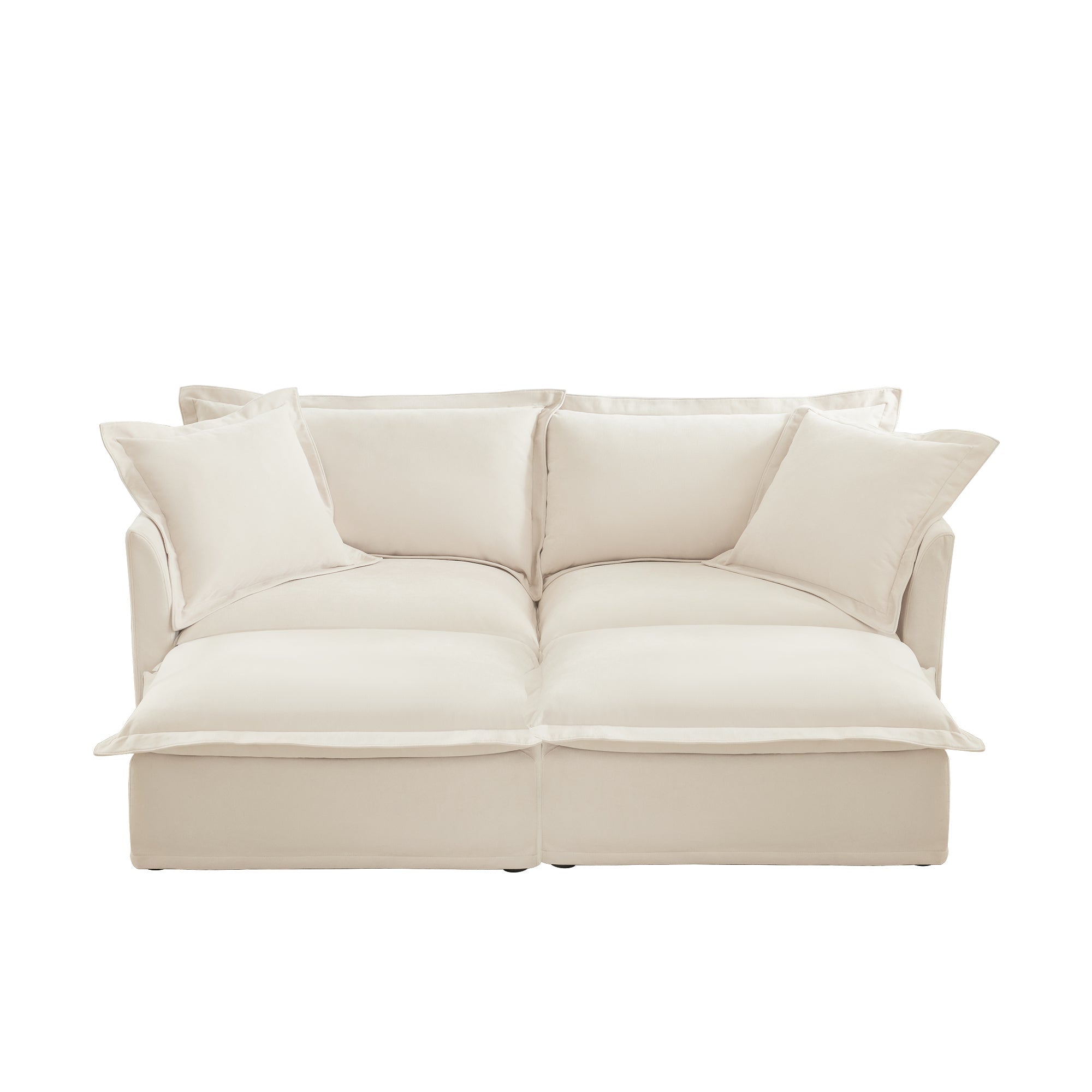 Fluffy 2-Seat Modular Sofa in Chenille Cream #OttOnly_2 #Fabric_Chenille Cream
