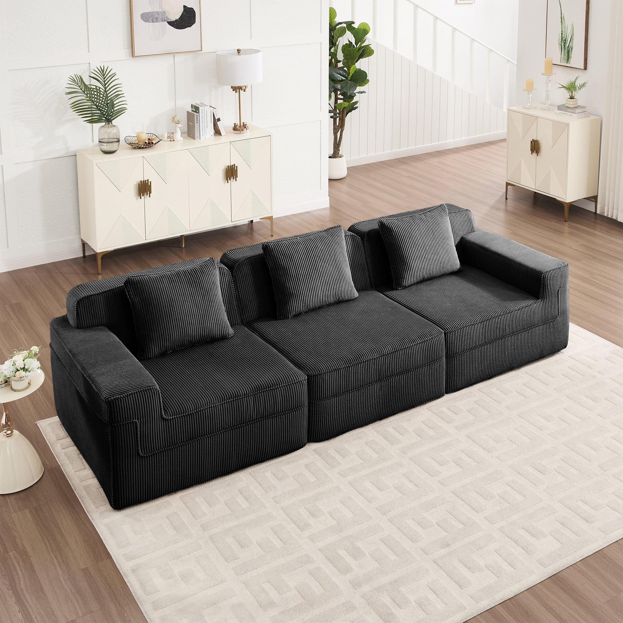 Hudson 3-Seat Boneless Couch in Black #OttOnly_0 #Color_Black
