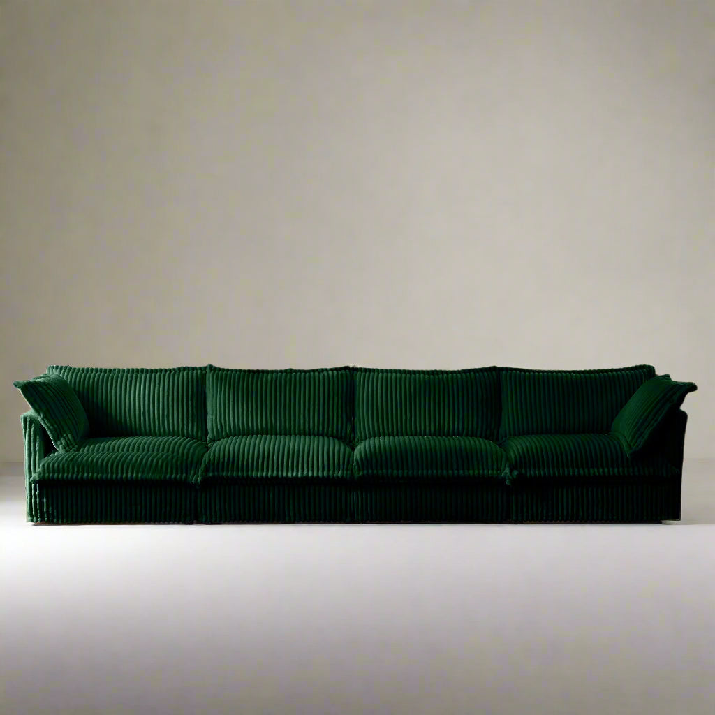 Fluffy 4-Seat Modular Sofa in Corduroy Emerald #OttOnly_0 #Fabric_Corduroy Emerald