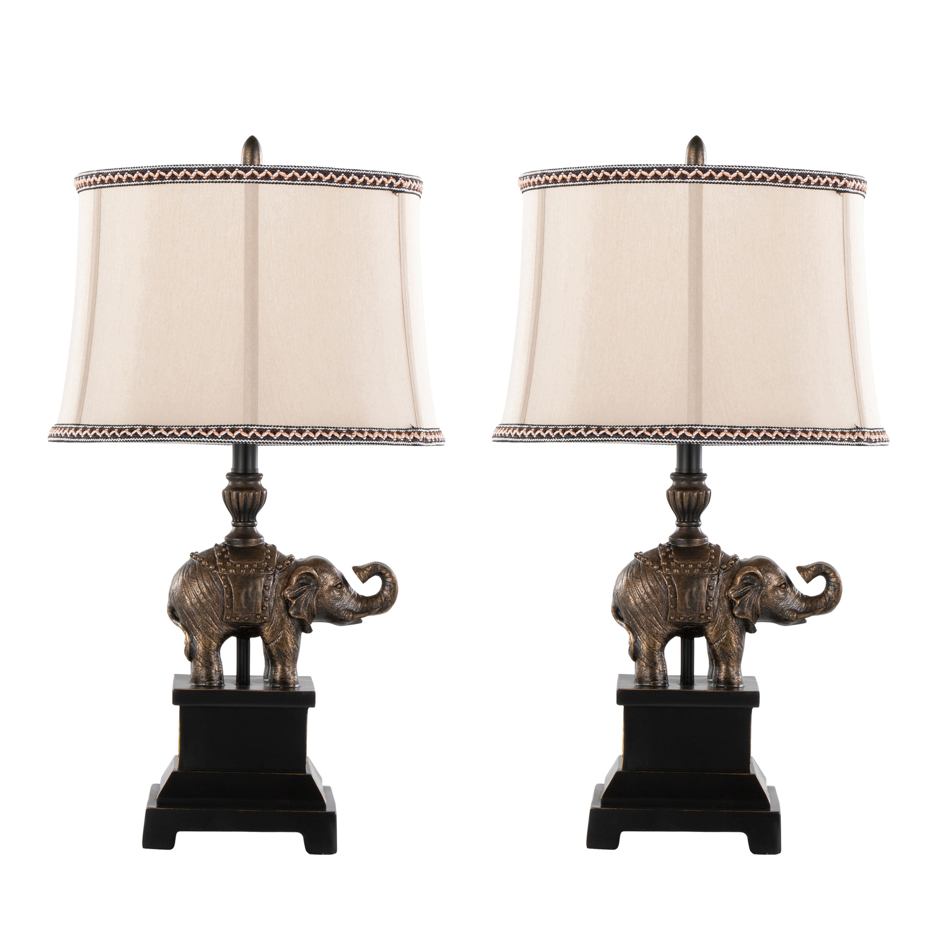Natural Table Lamp, 27 in, Polyresin with Linen Shade
