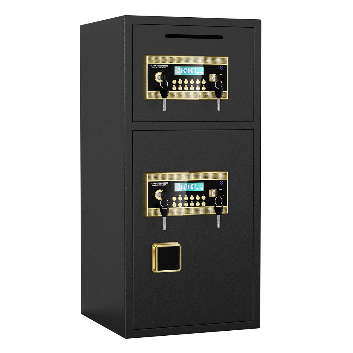 Cube Steel Office Safe, 27.6 in Tall, Black