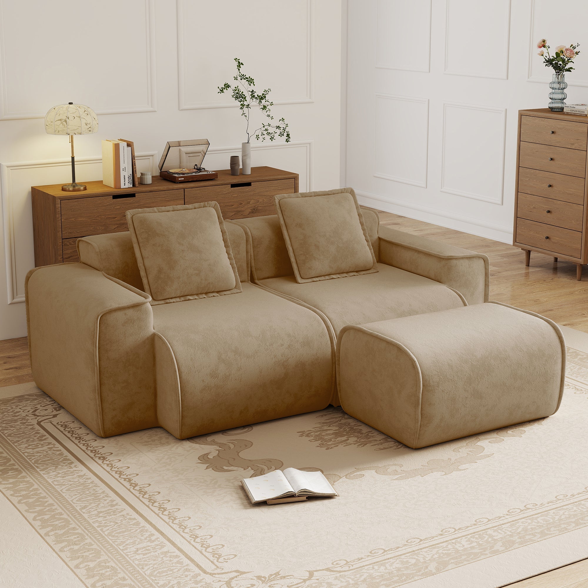Seneca 2-Seat Boneless Couch in Mocha #OttOnly_1 #Color_Mocha