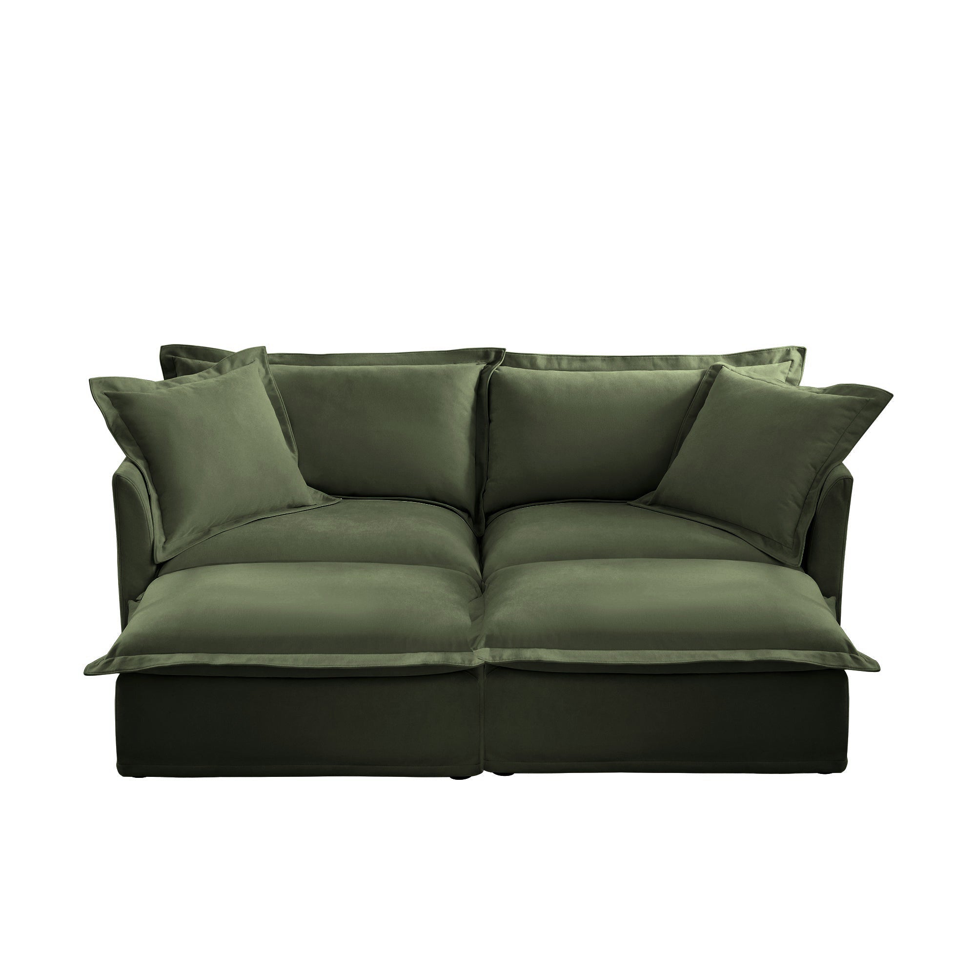Fluffy 2-Seat Modular Sofa in Chenille Olive #OttOnly_2 #Fabric_Chenille Olive