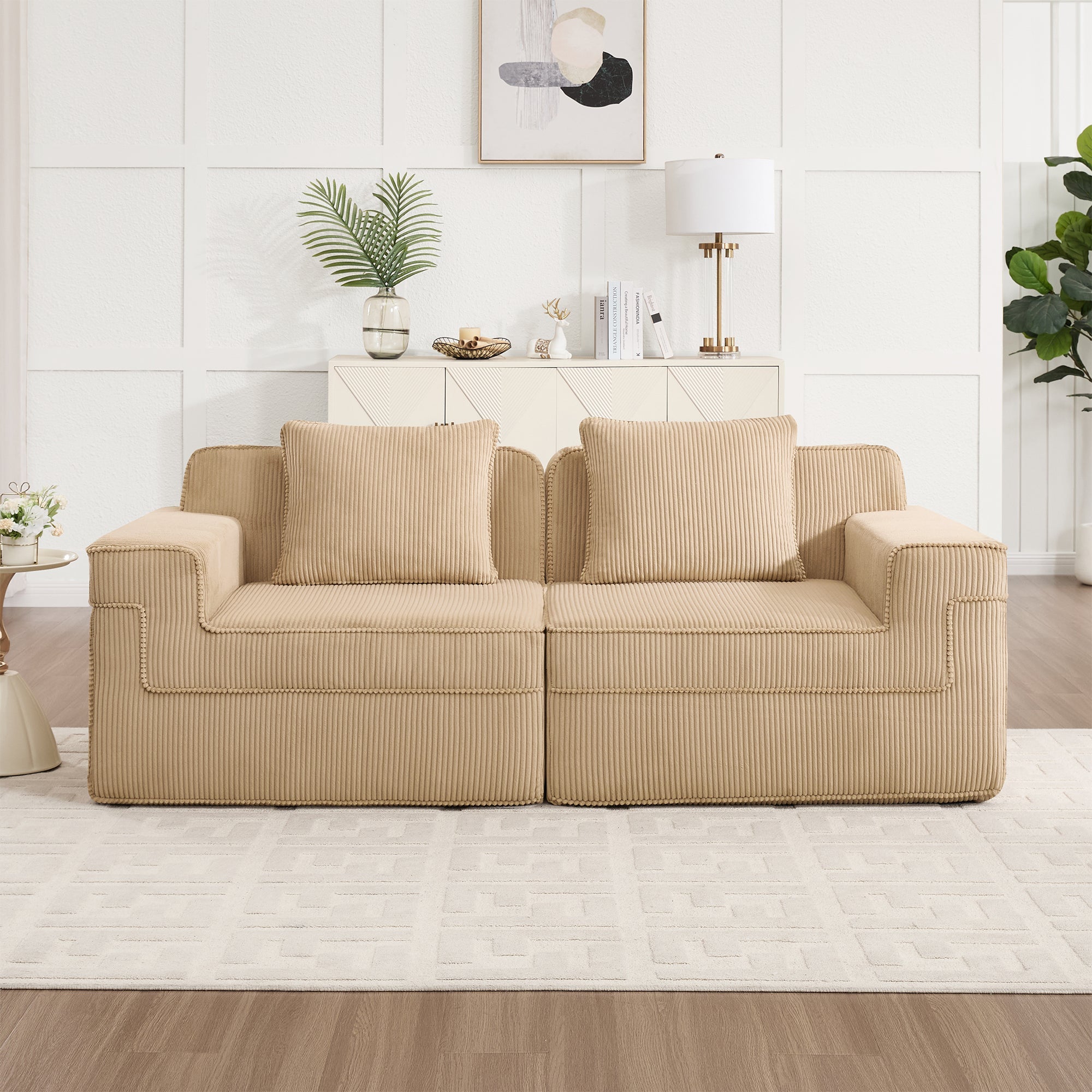 Hudson 2-Seat Boneless Couch in Camel #OttOnly_0 #Color_Camel