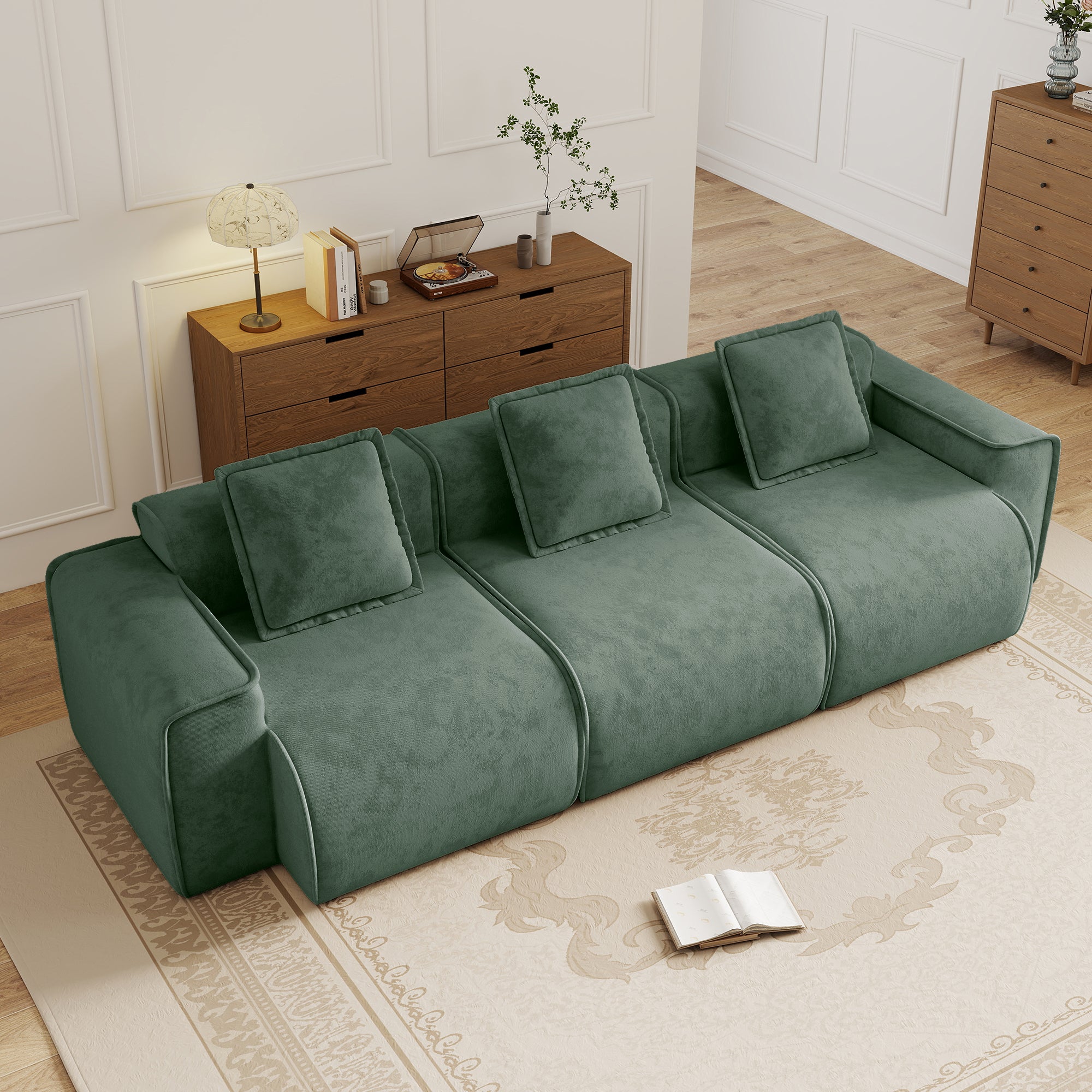 Seneca 3-Seat Boneless Couch in Olive #OttOnly_0 #Color_Olive