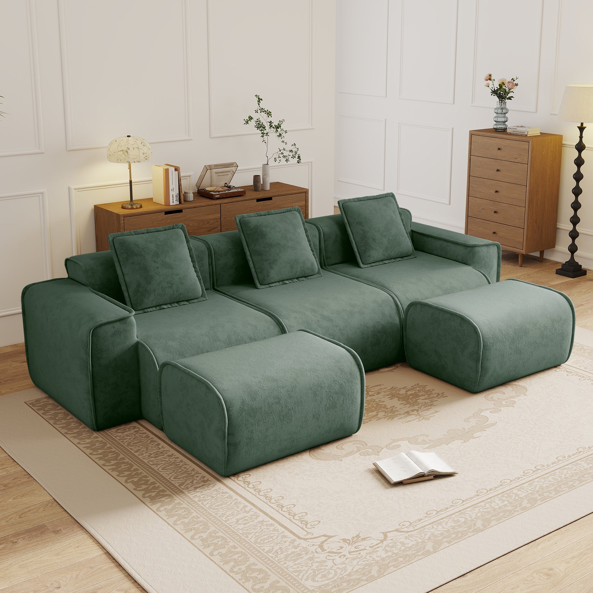 Seneca 3-Seat Boneless Couch in Olive #OttOnly_2 #Color_Olive