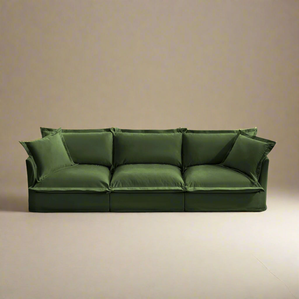 Fluffy 3-Seat Modular Sofa in Chenille Olive #OttOnly_0 #Fabric_Chenille Olive