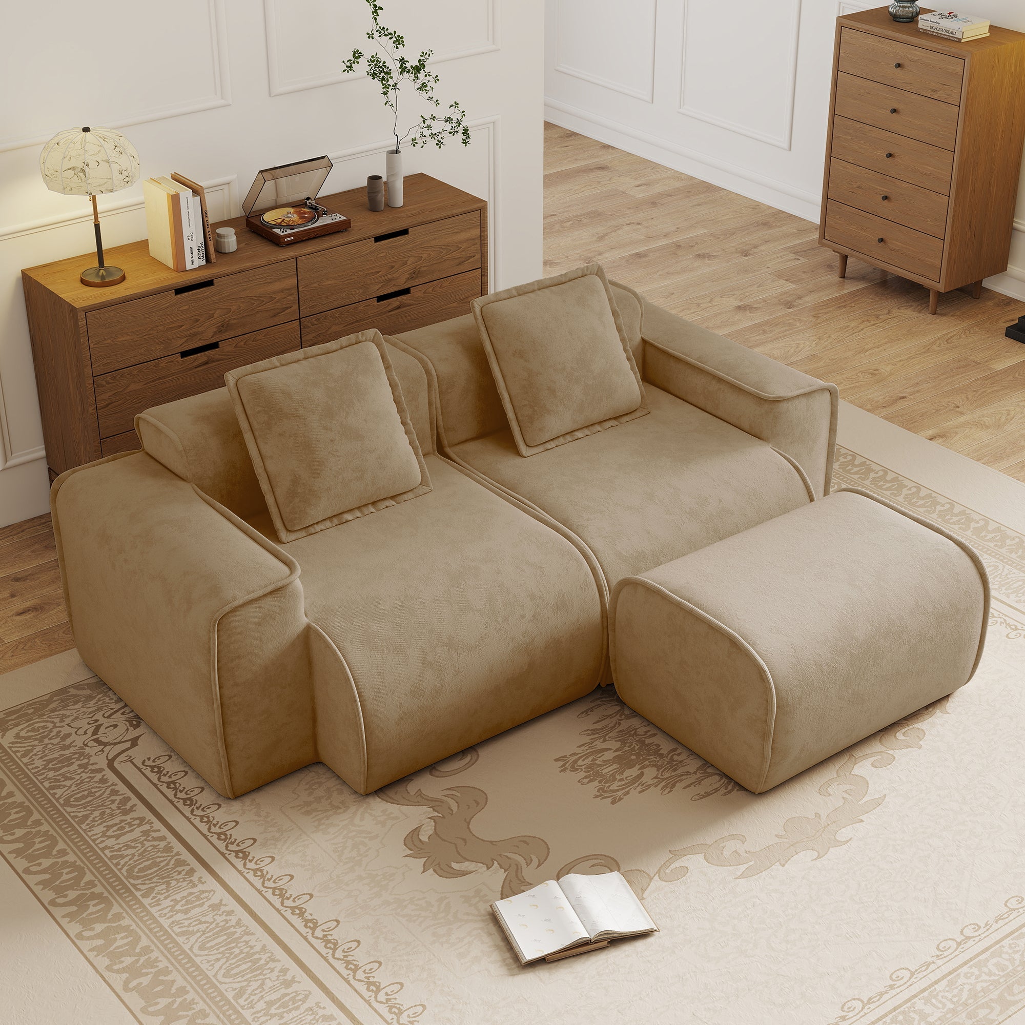 Seneca 2-Seat Boneless Couch in Mocha #OttOnly_1 #Color_Mocha