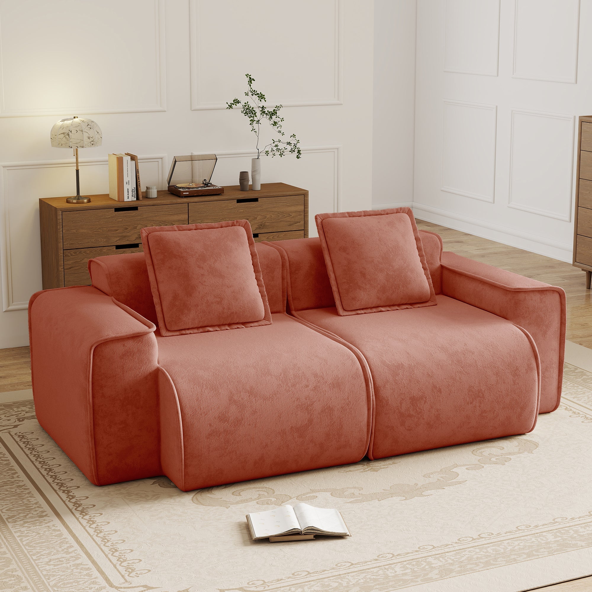 Seneca 2-Seat Boneless Couch in Terracotta #OttOnly_0 #Color_Terracotta
