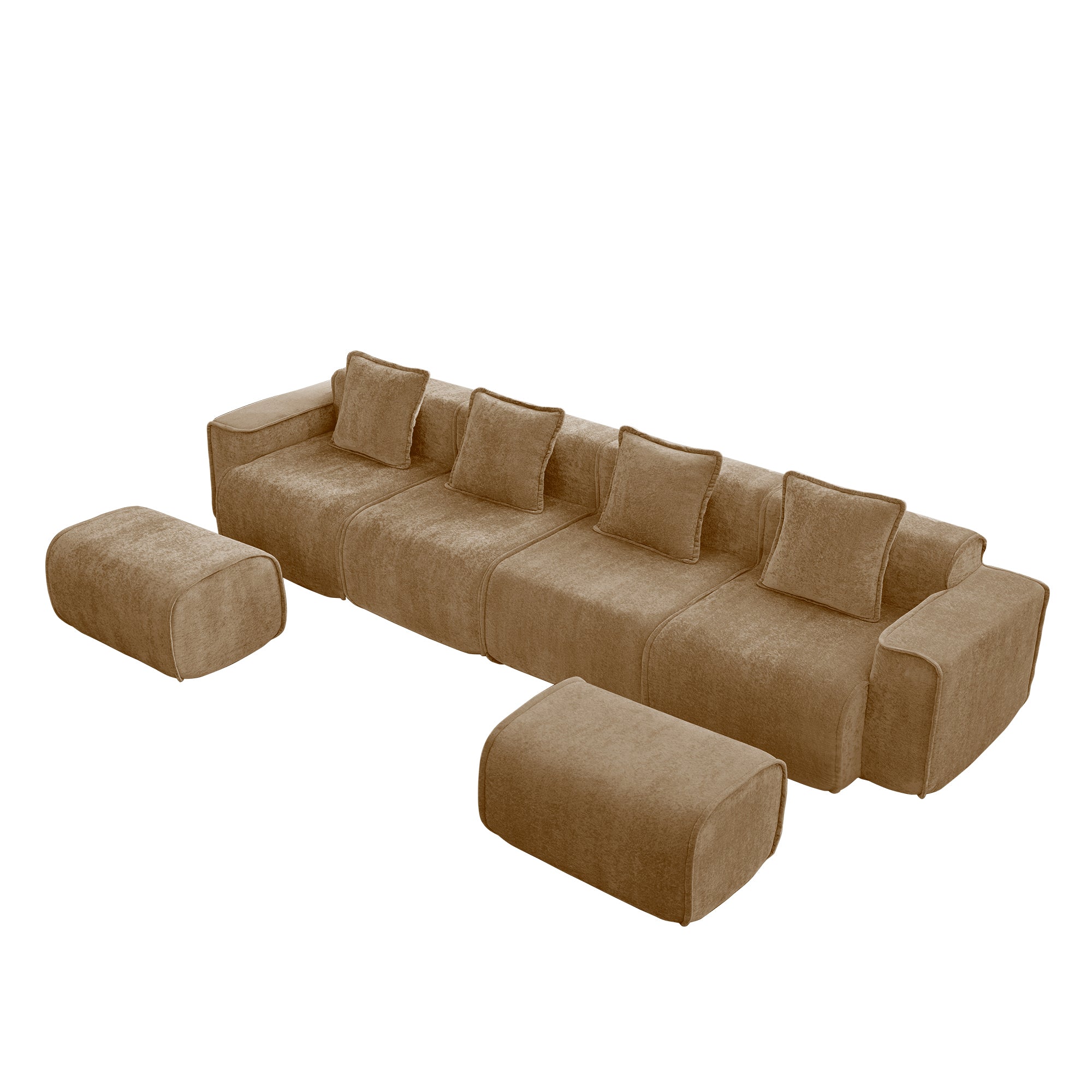 Seneca 4-Seat Boneless Couch in Mocha #OttOnly_2 #Color_Mocha