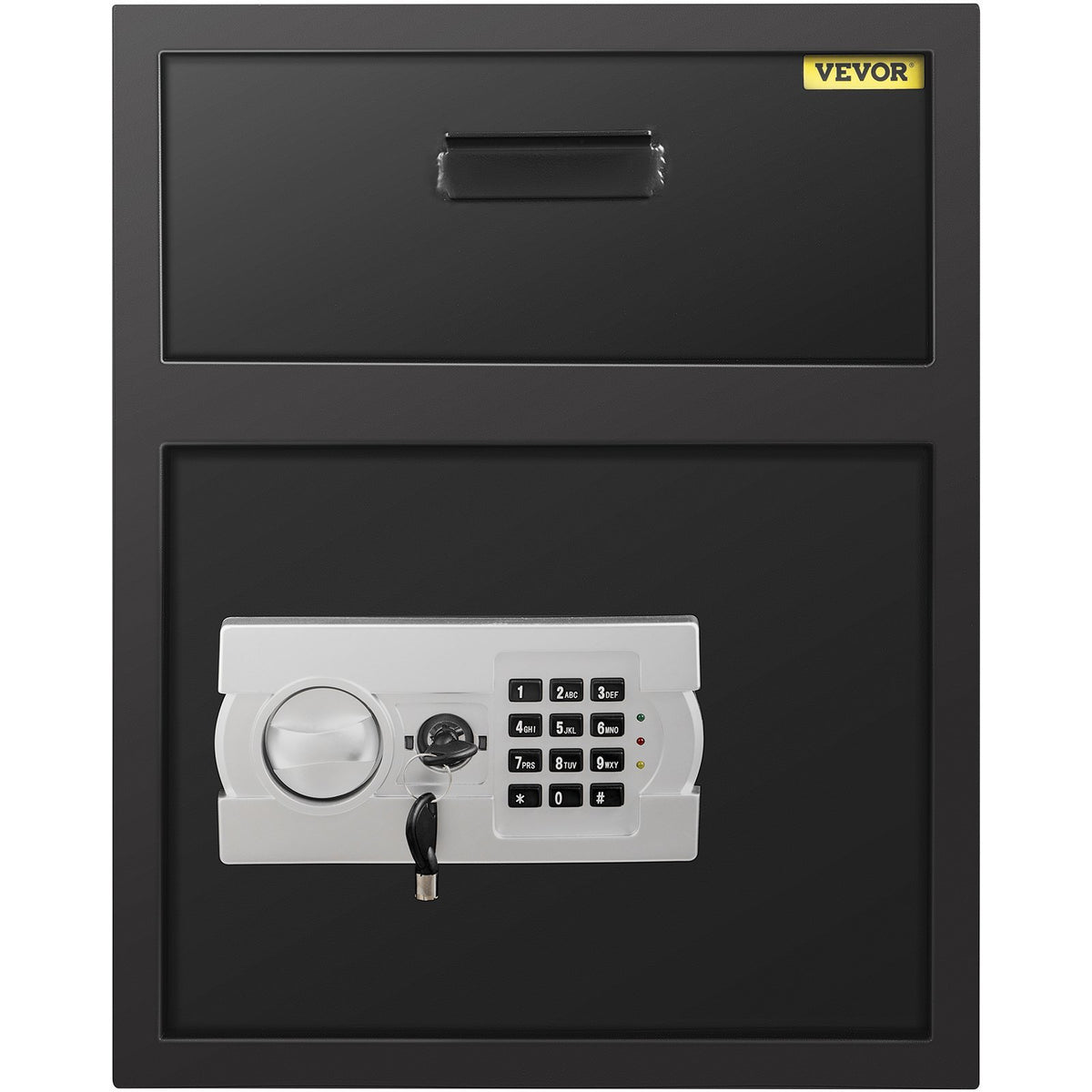 Cube Steel Office Safe, Locking, 21.2 in Tall, Black