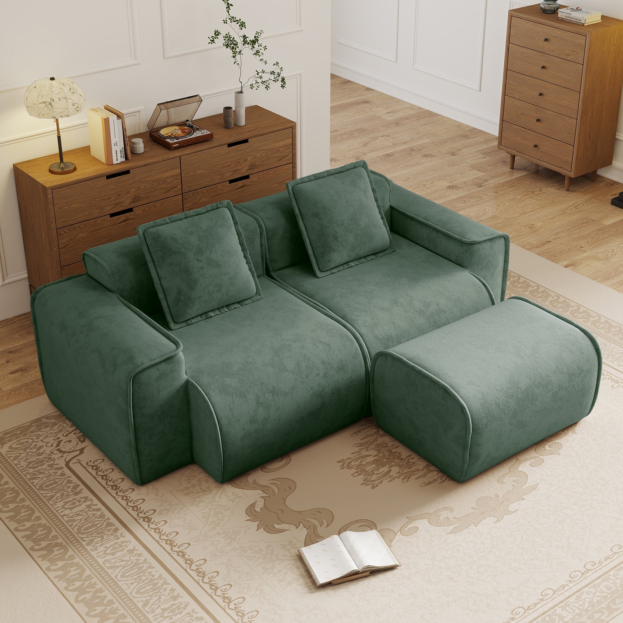 Seneca 2-Seat Boneless Couch in Olive #OttOnly_1 #Color_Olive